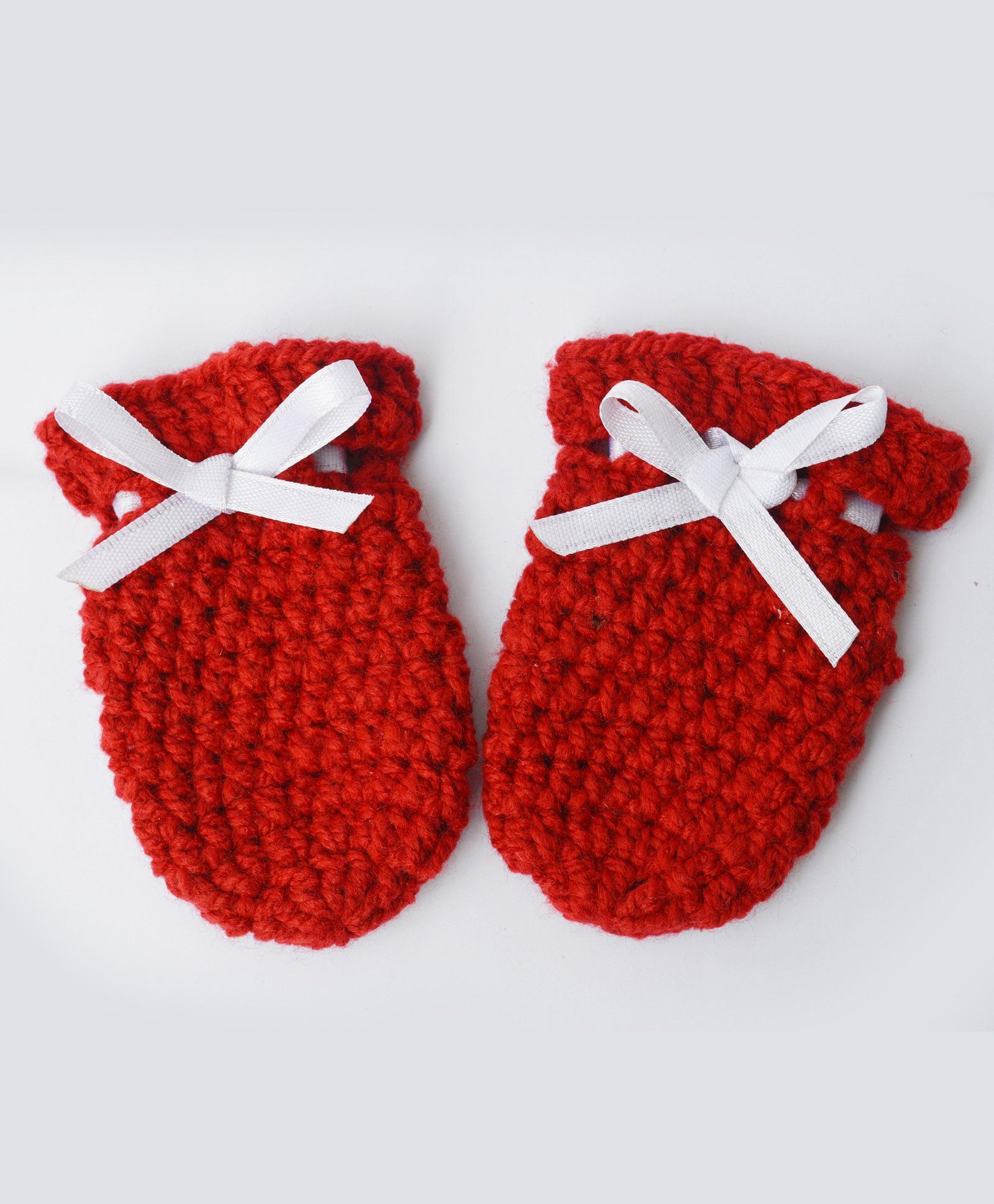 red infant mittens