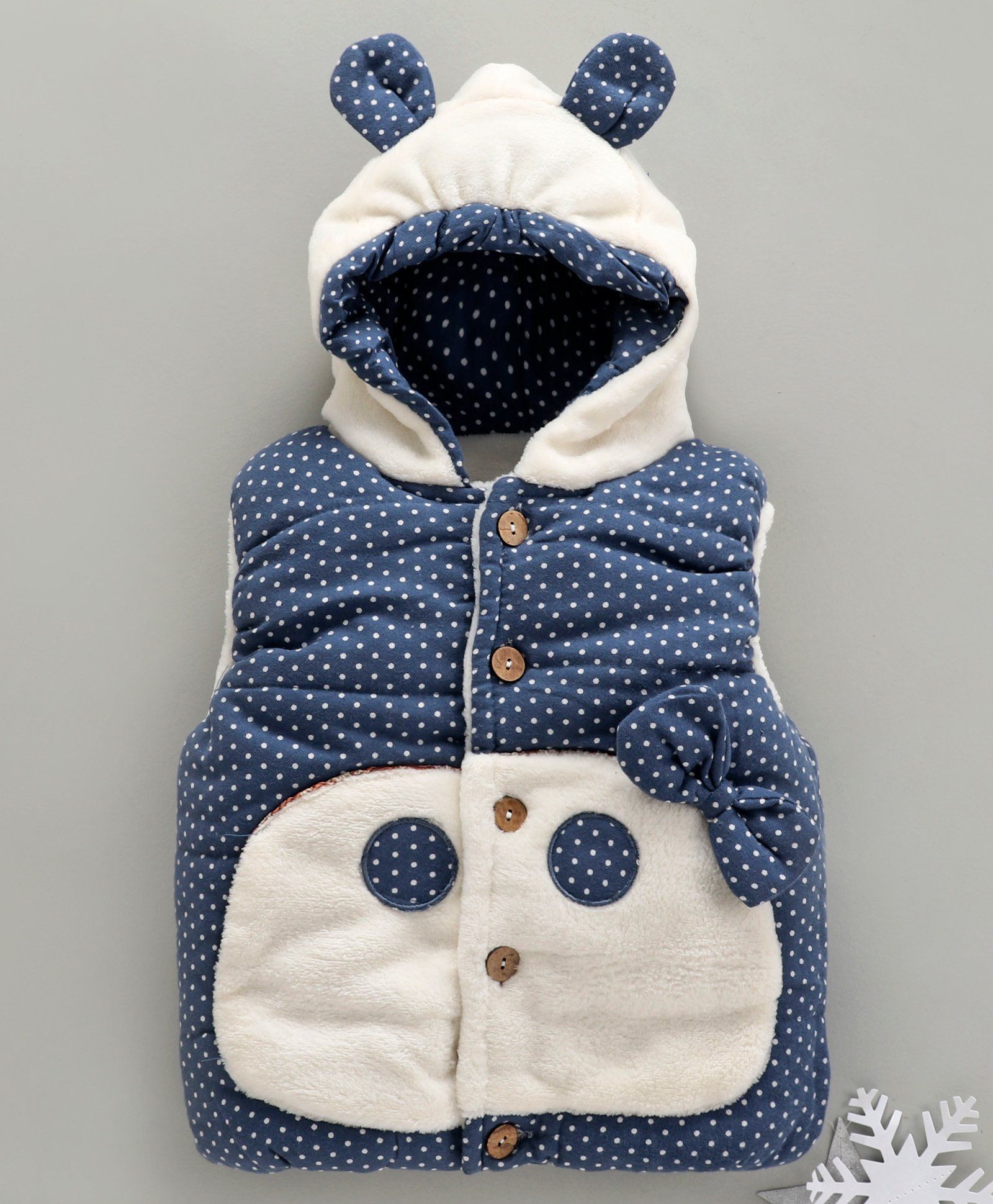 Zonko Style Polka Dot Printed Baby Jacket - Blue