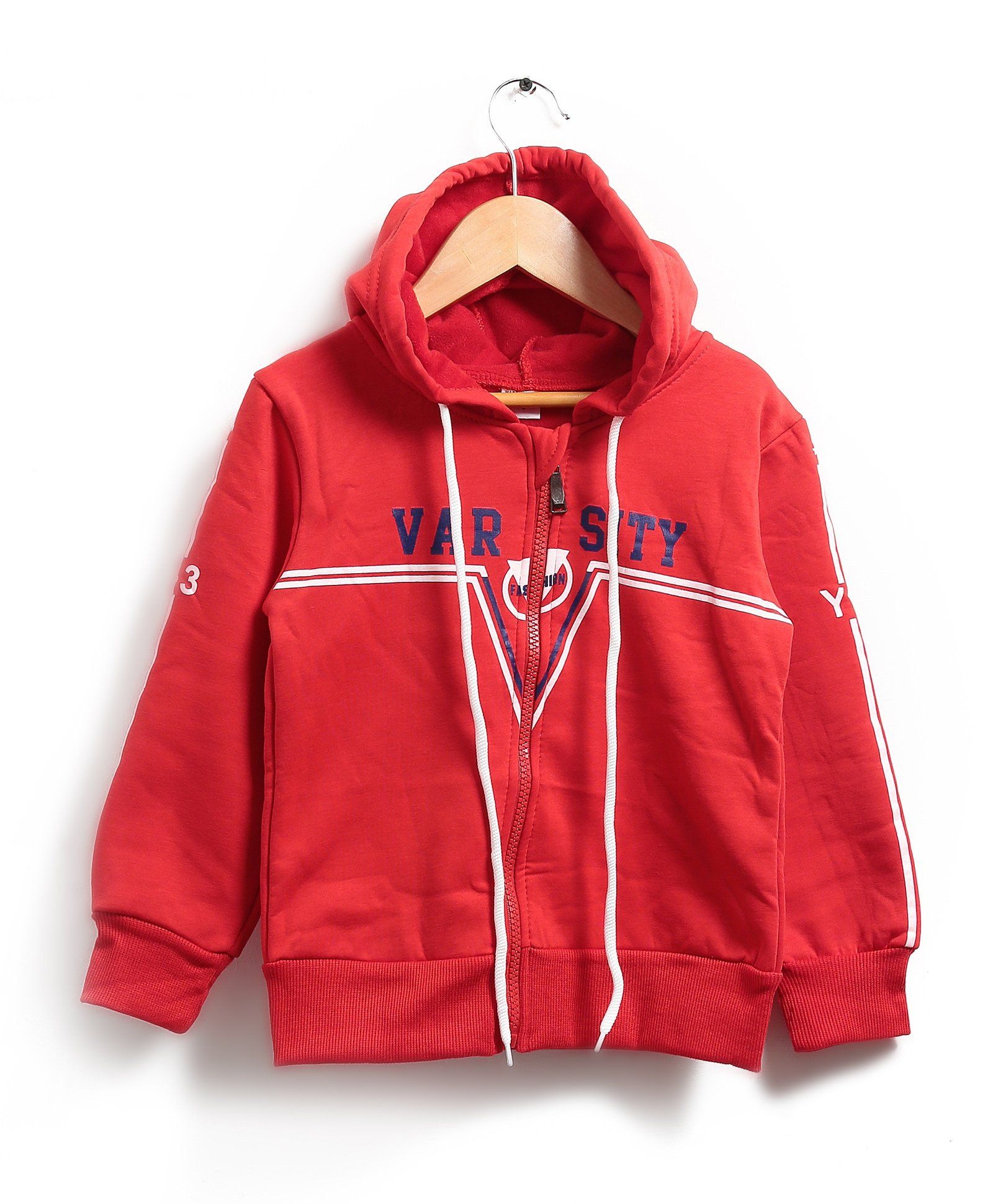 Zonko Style Patch Work Zipper Sweatshirt - Red