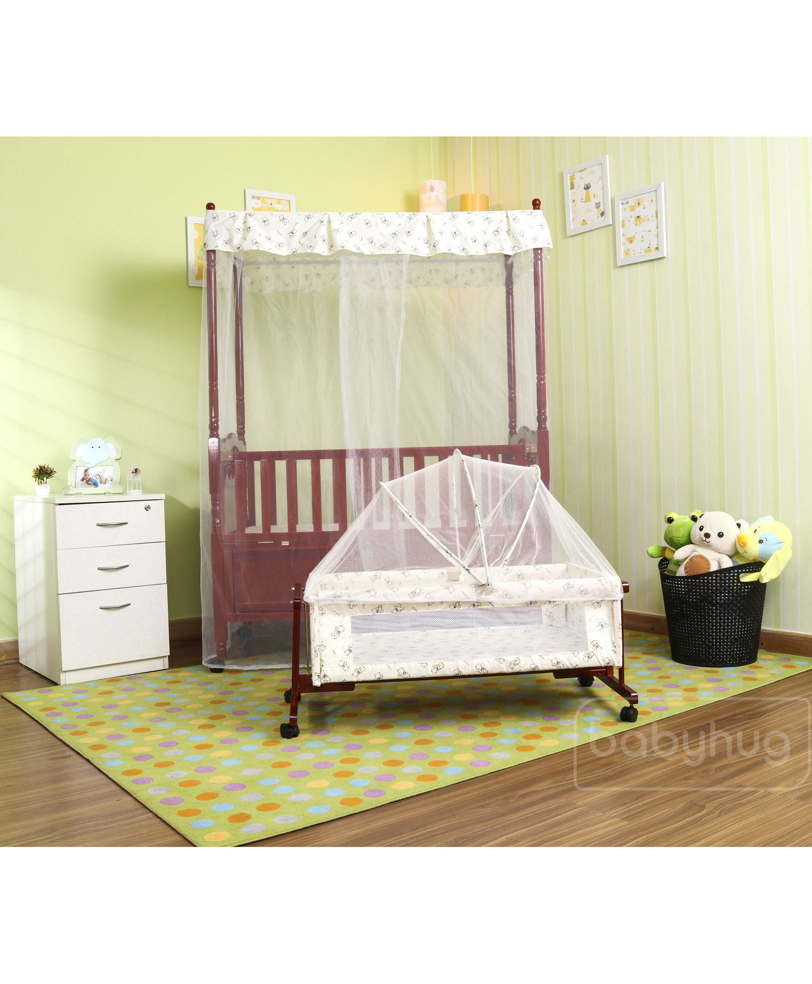 babyhug ionia wooden cradle