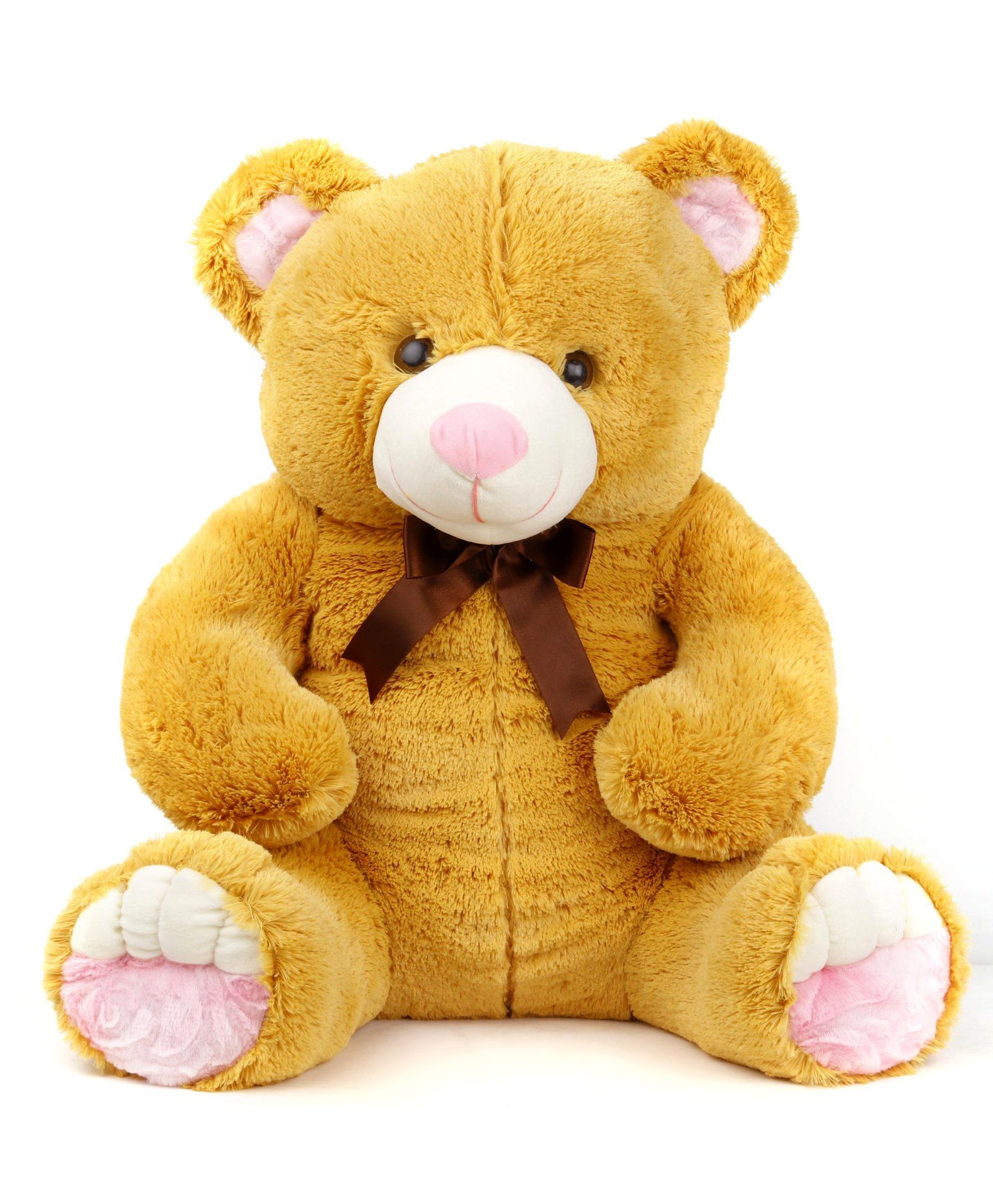 Liviya Sitting Teddy Bear With Bow Soft Toy Brown