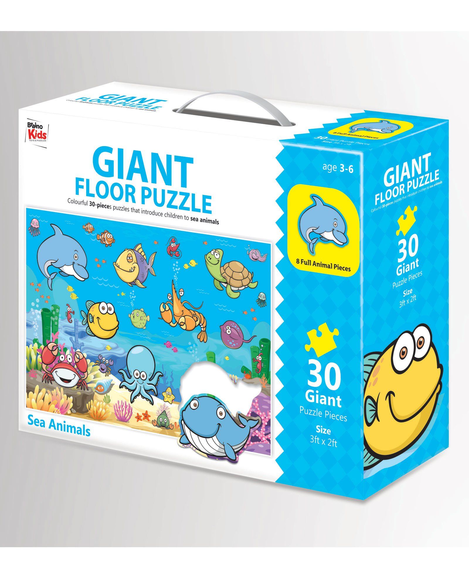 Braino Kidz Giant Jigsaw Floor Puzzle Sea Animals
