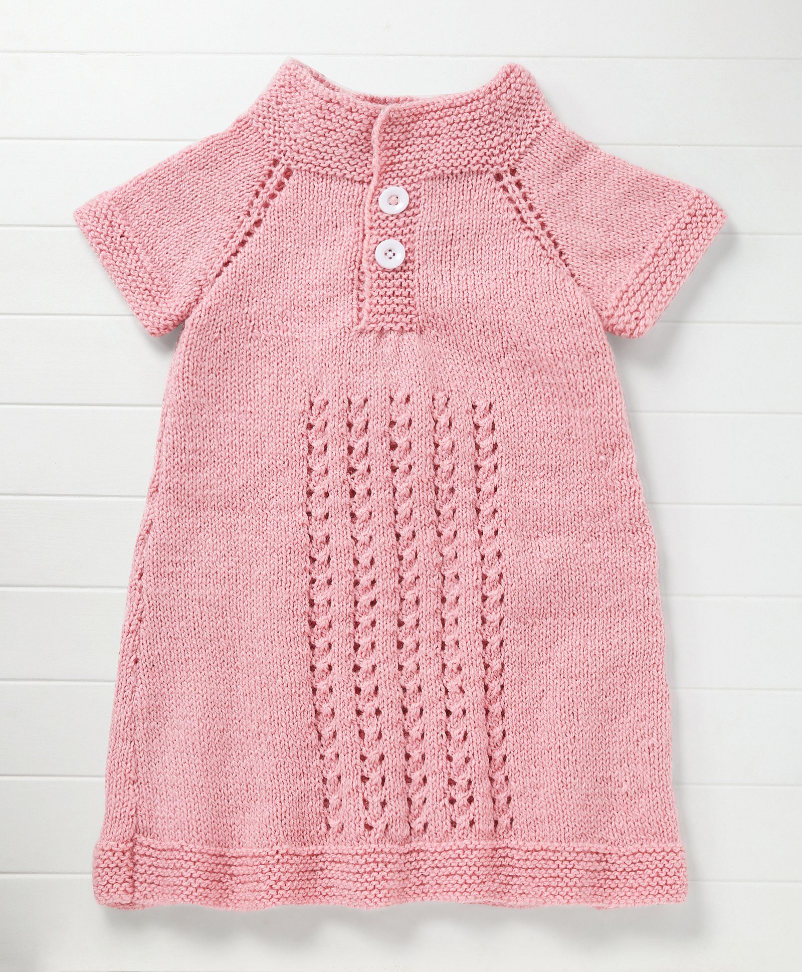 Nappy Monster Knitted Short Dress With Bow At Back - Light Pink