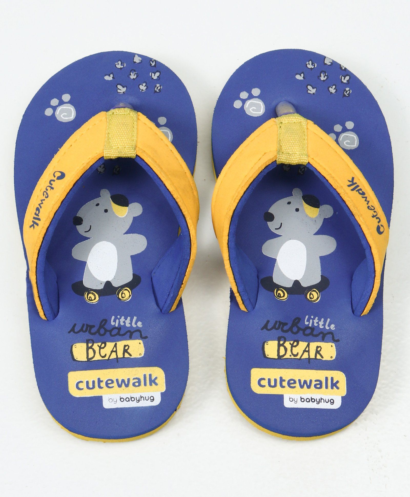 Buy Cute Walk by Babyhug Flip Flops Bear Print Blue Online at