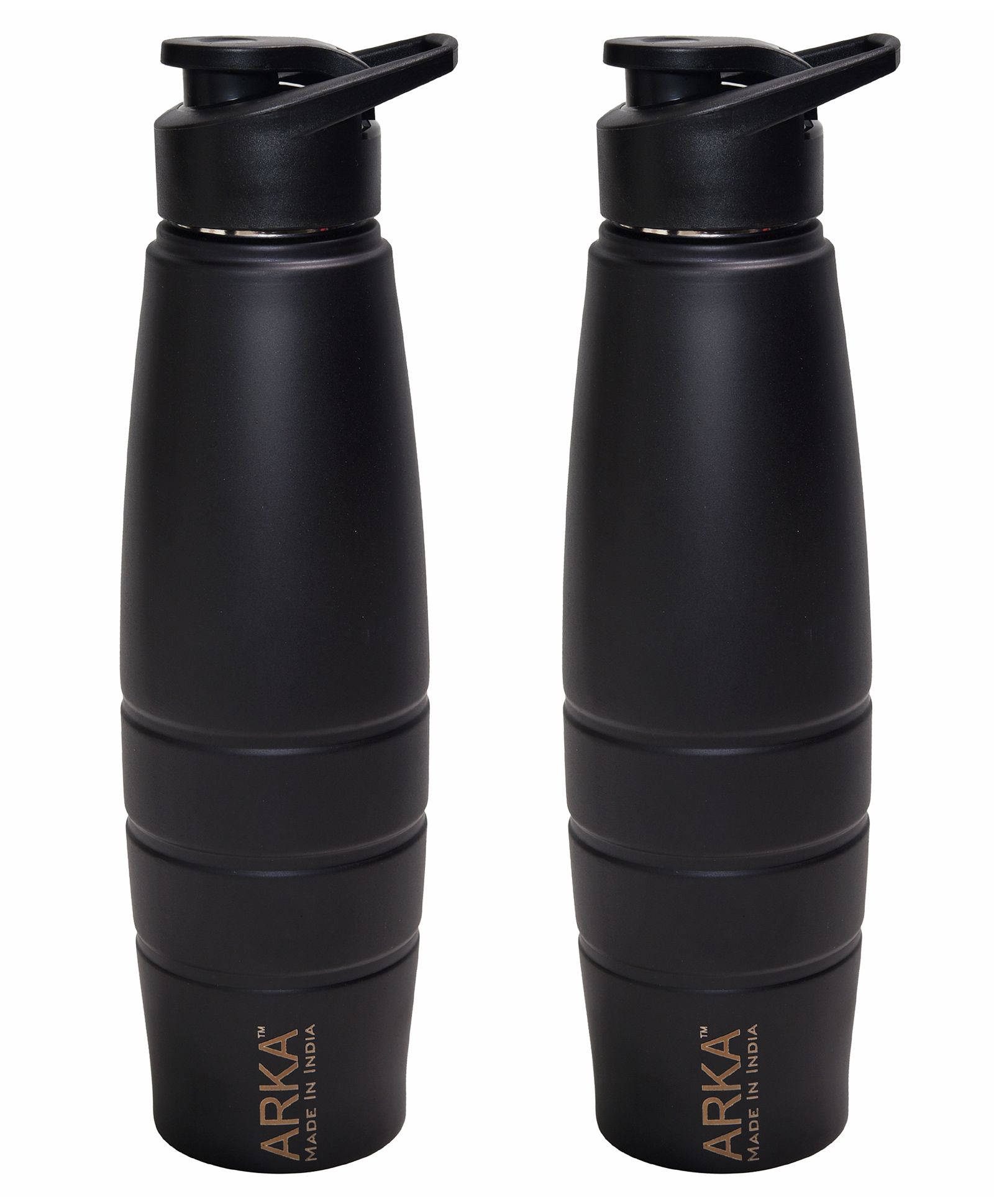 Pexpo Duro Matt Sipper Bottles Black Pack of 2 - 1000 ml