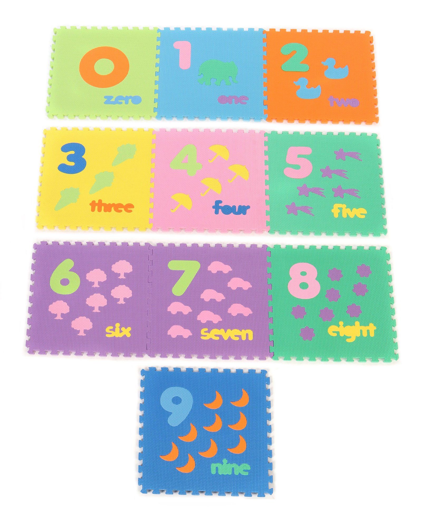 Unimats Numerical Jigsaw Style Play Mat Multi Colour - 10 Pieces