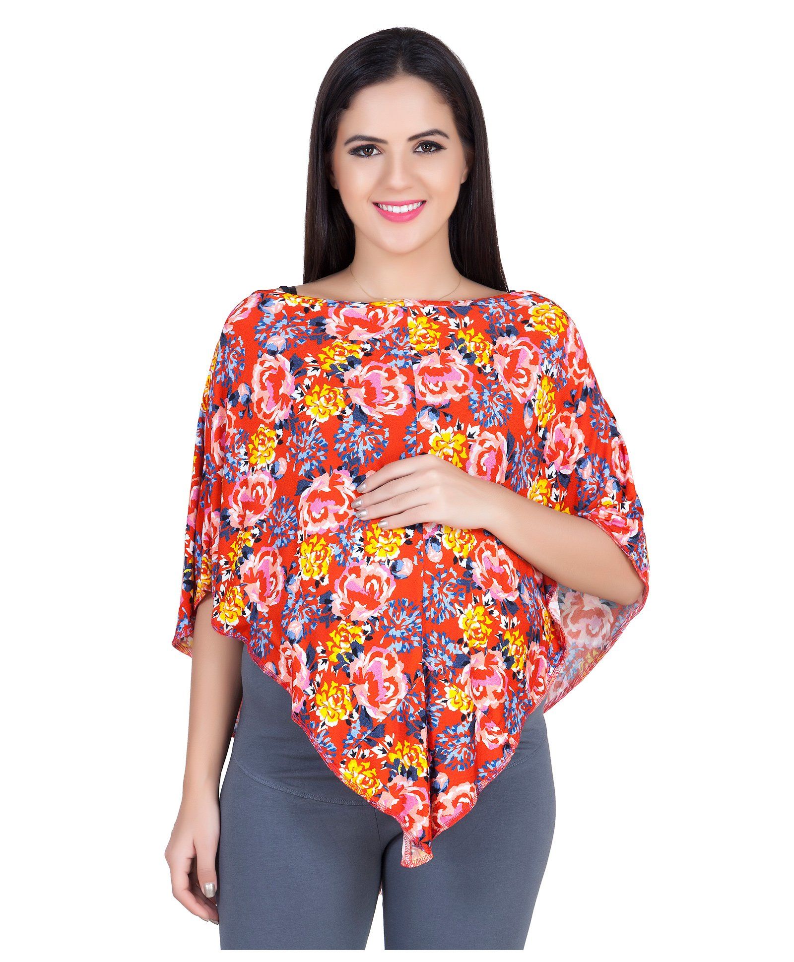 Blush 9 Maternity Poncho Floral Print