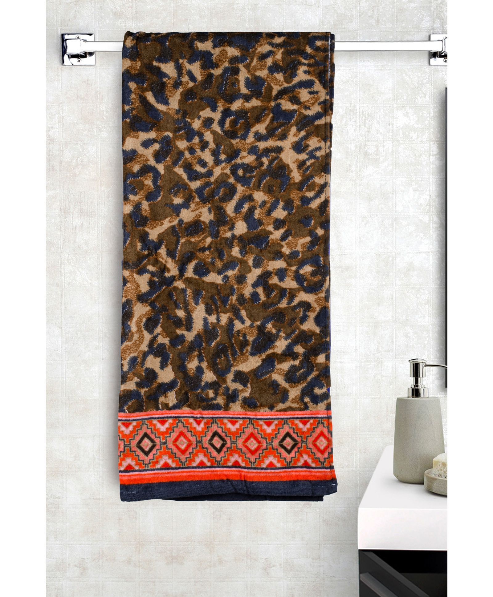 leopard print bath towels