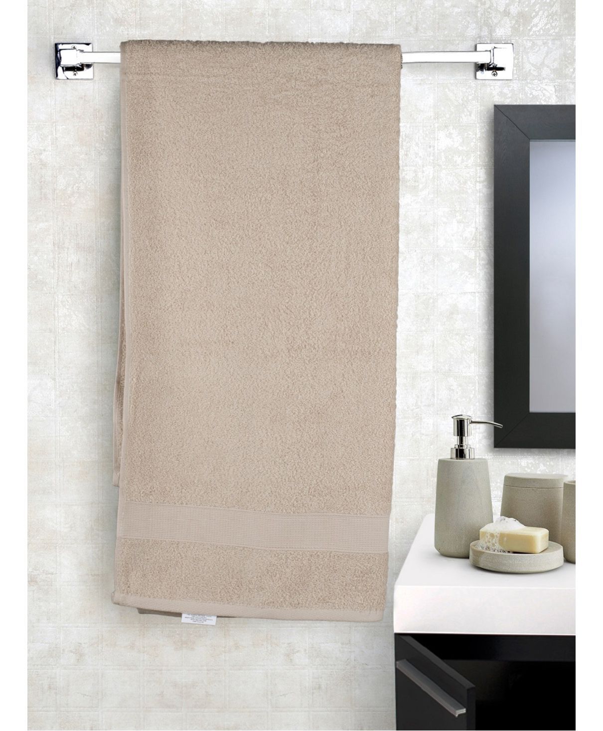 EuroSpa Premium Cotton Baby Bath Towel - Beige