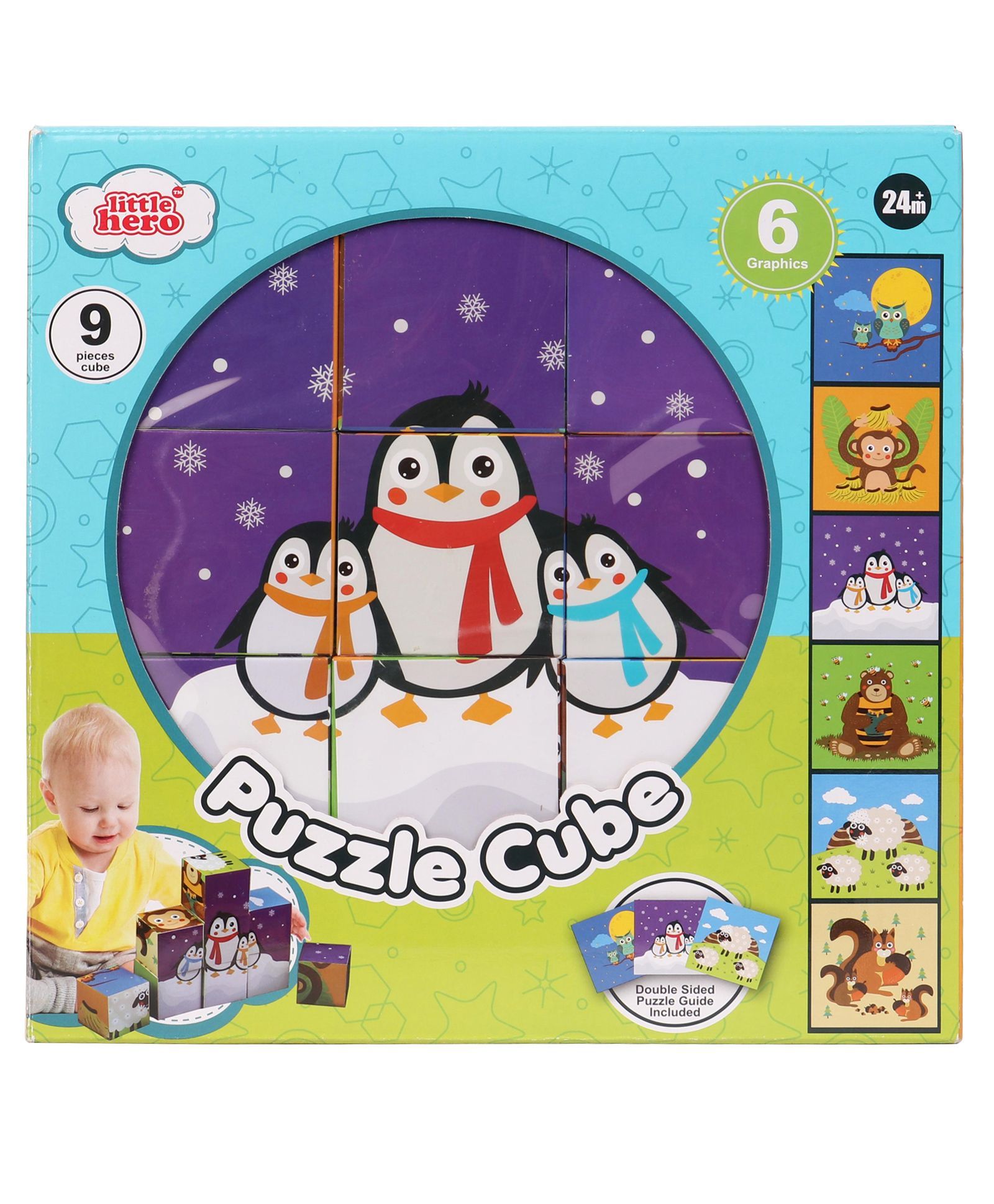 Little Hero Puzzle Cube Penguin Print Multi Colour