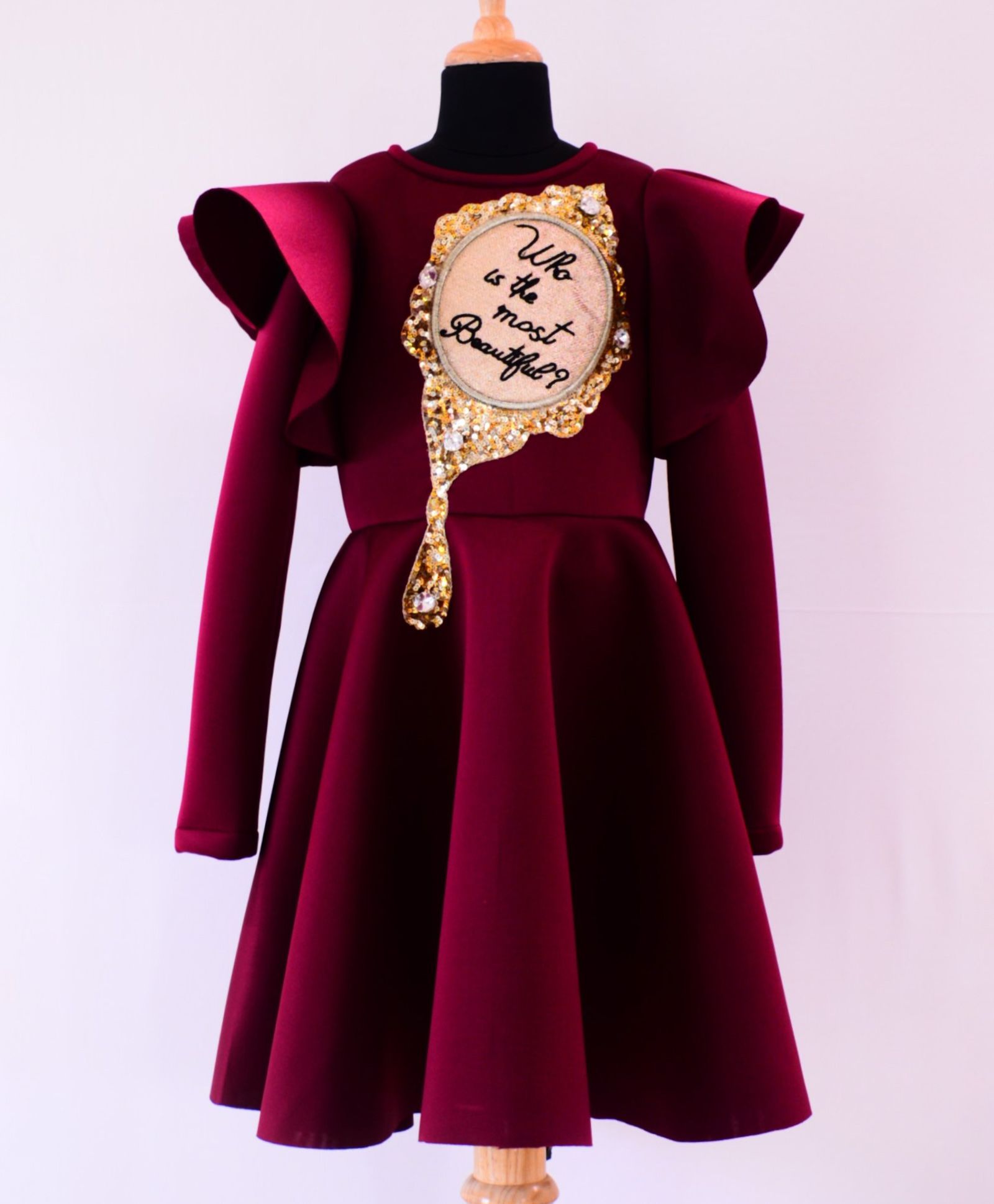 Tu Ti Tu Mirror Hand Embroidered Dress - Maroon