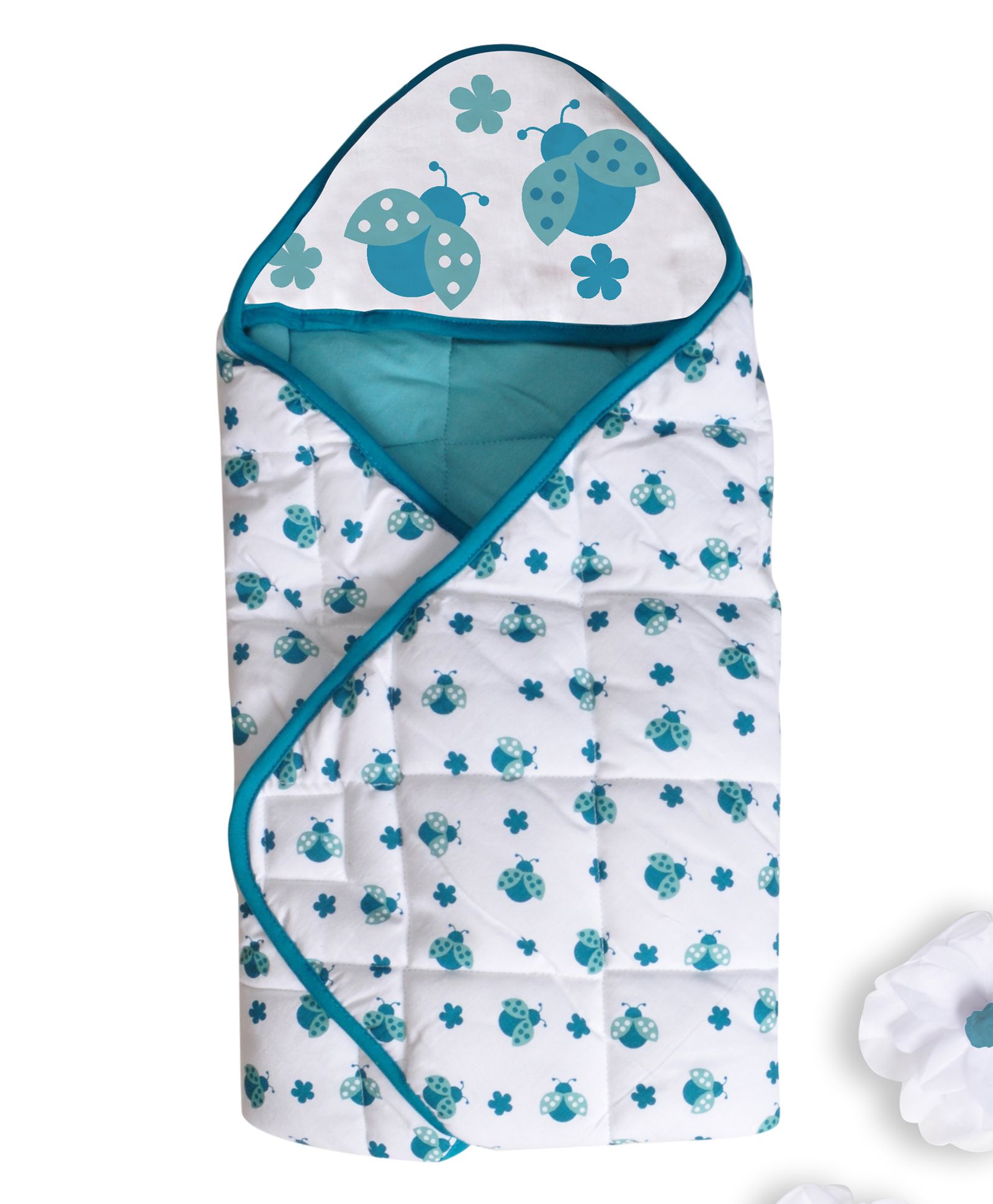 Beebop Cotton Polyfill Hooded Blanket Ladybug Design