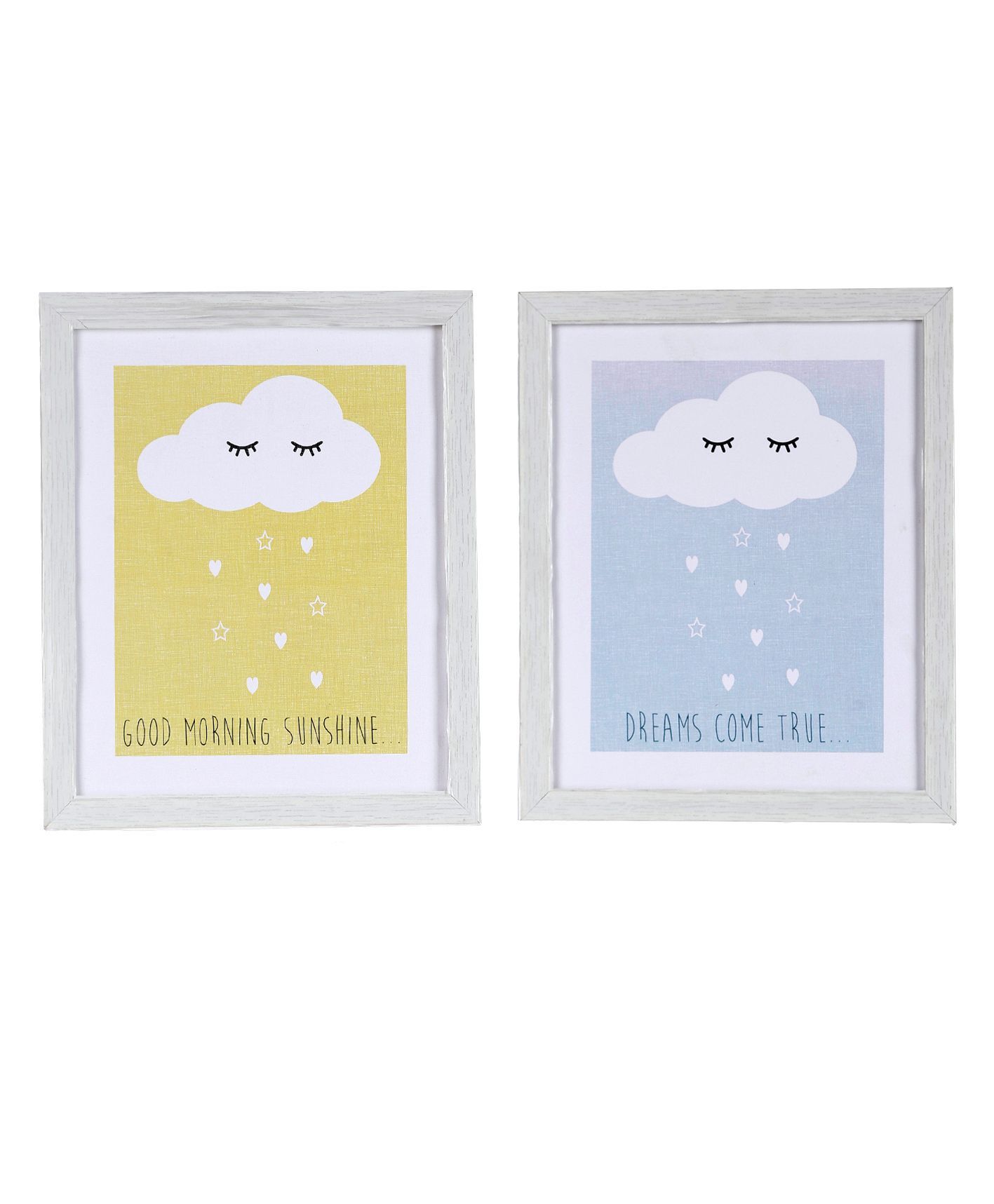 Fly Frog Cloud Theme Wooden Wall Art Set of 2