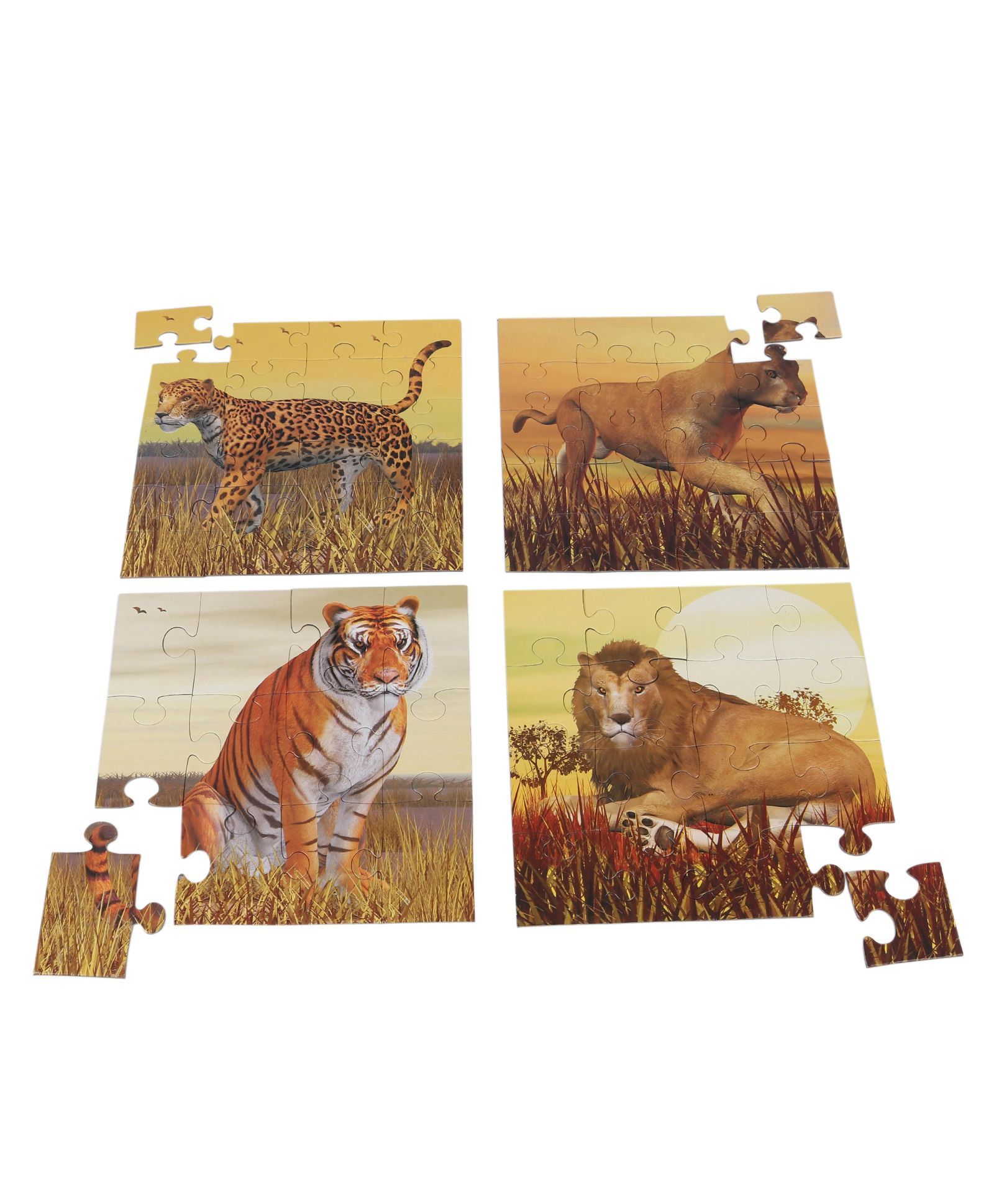 Anindita Toys Wild Cat Family Jigsaw Puzzle - 72 Pieces