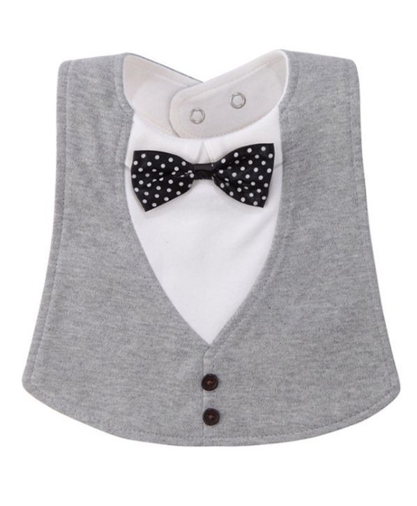 Little Hip Boutique Polka Bow Trim Bib