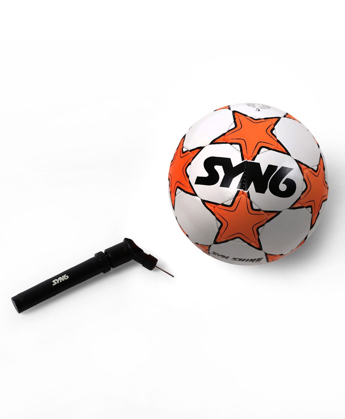 SYN6 Star Print Rubber Foot Ball With Air Pump