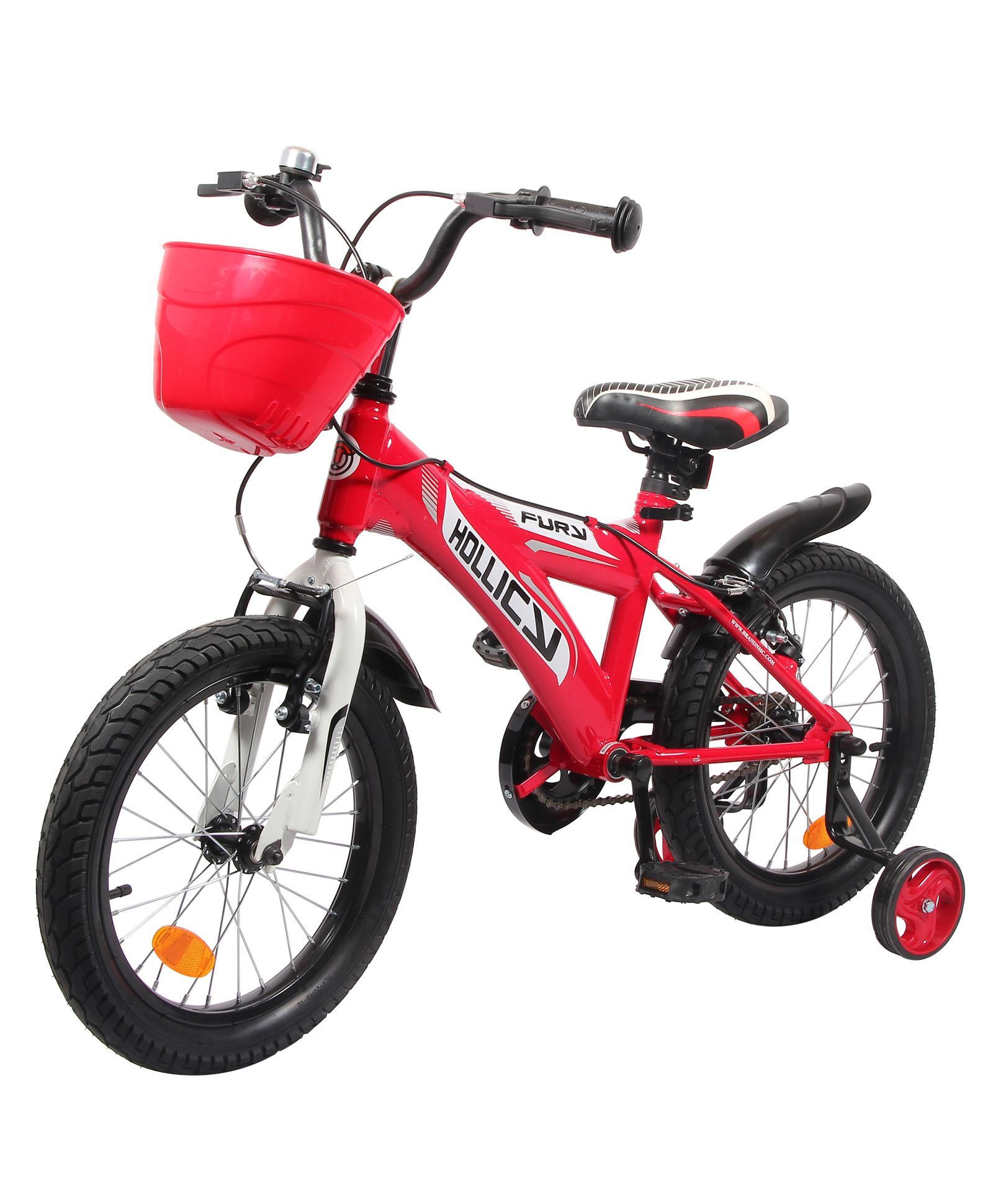 Hollicy Fury Bicycle With Trainer Wheels Red White