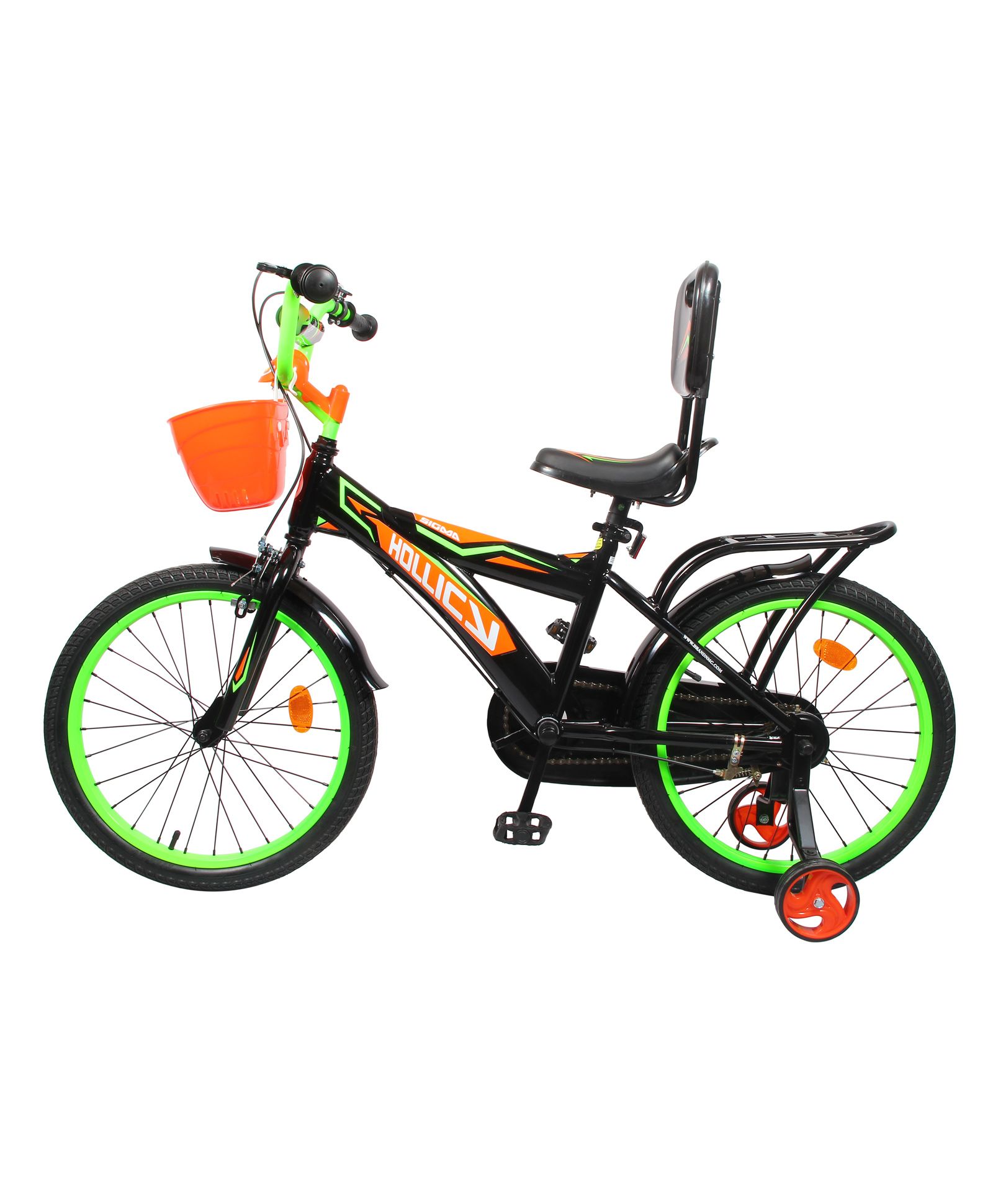 Hollicy Fury Bicycle With Trainer Wheels Black Green