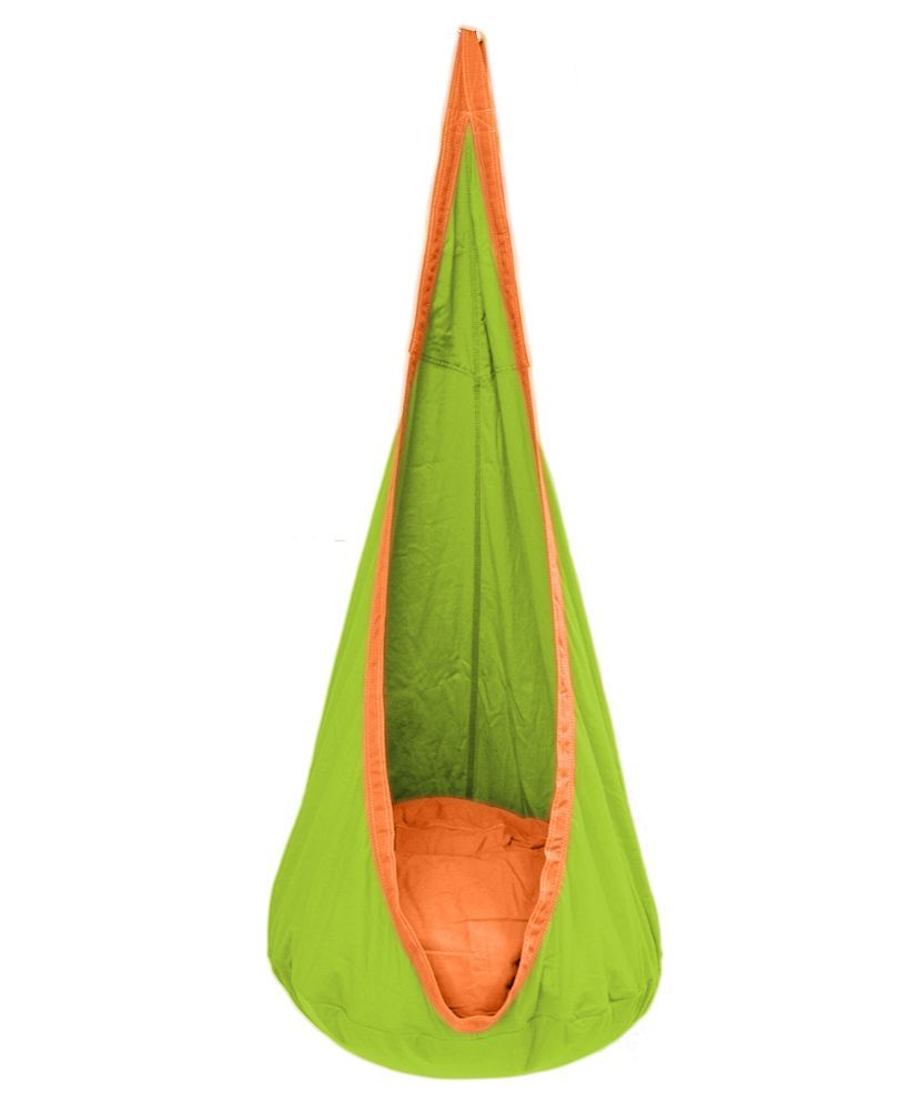 Slackjack Kids Nest Swing - Green & Orange