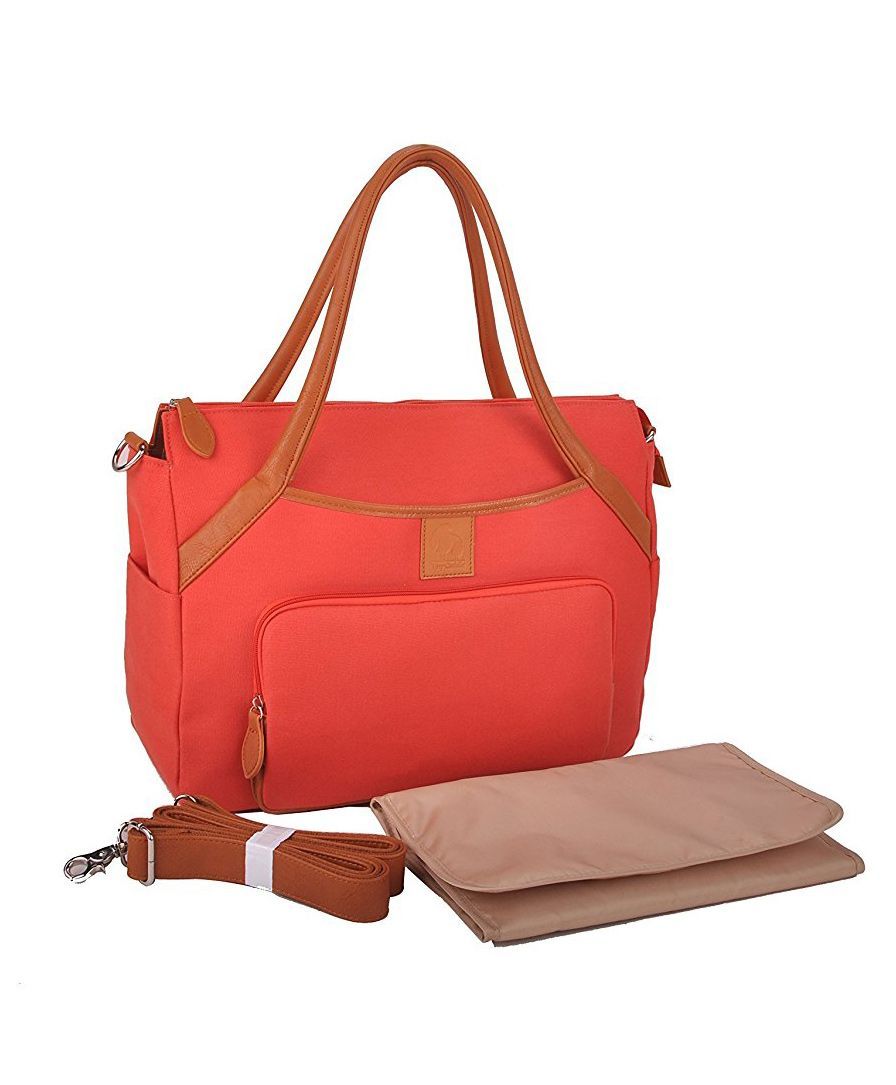 Tiny Cuddle Signature Leather Diaper Bag With Detachable Organizer