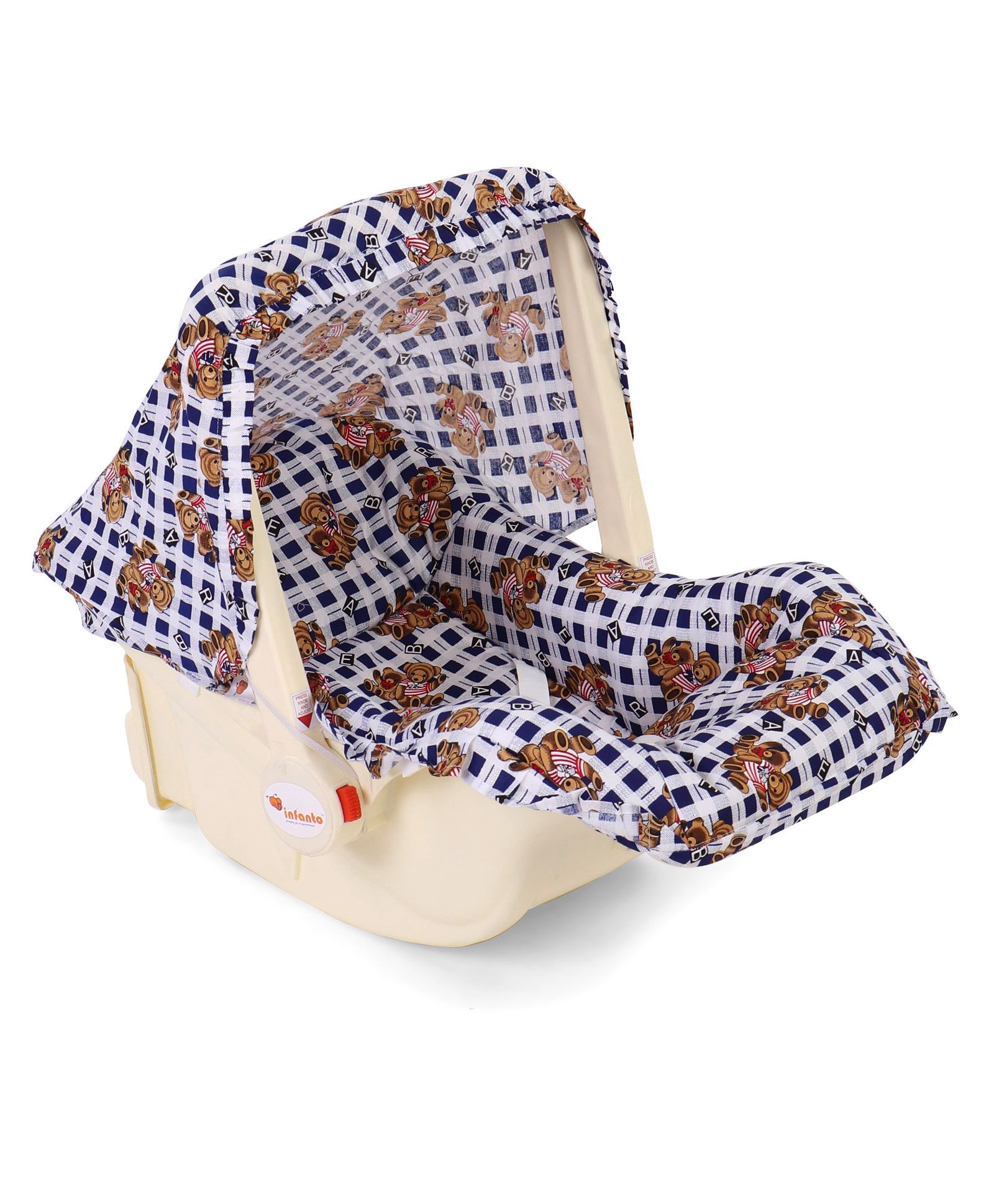 Infanto Baby Love Carry Cot Cum Rocker Deluxe Bear Print - Navy