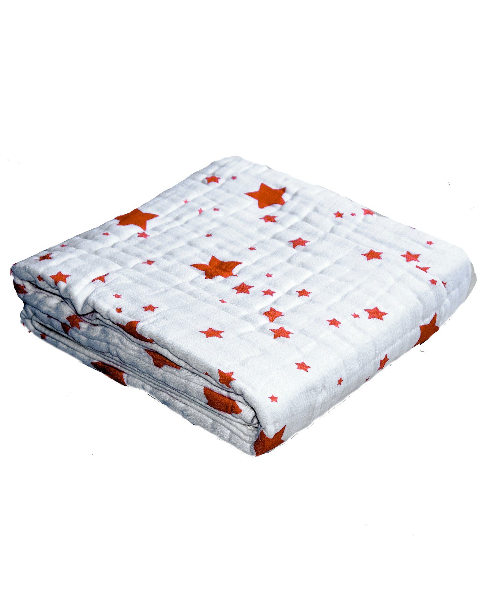 Chotto Dreamy Tales Cotton Muslin Baby Blanket Star Print - Blue & Red