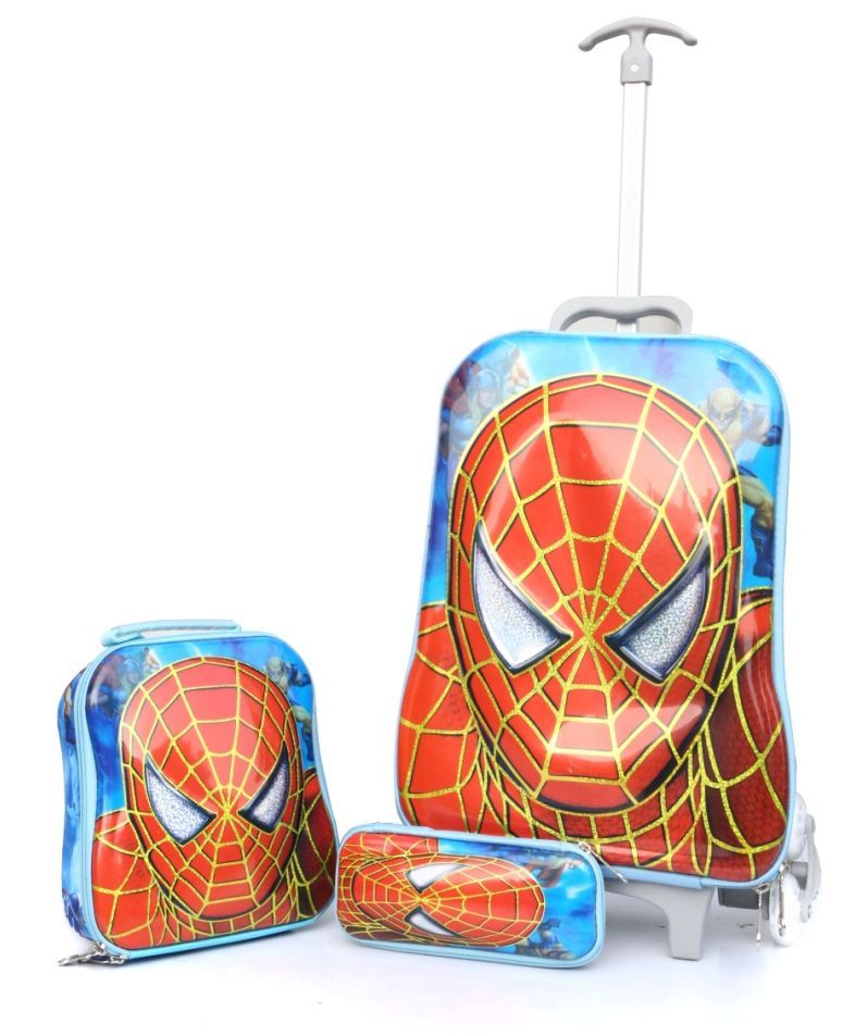 Baby Oodles Trolley Bag Combo Spiderman Theme Red - 18.8 inches