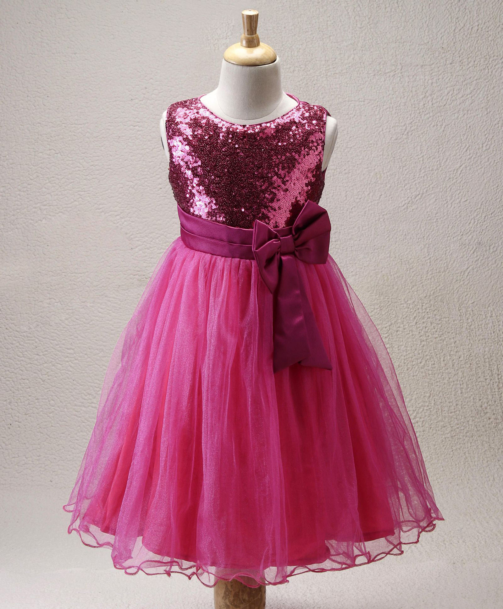 The Kidshop Sequins Work Party Dress -Fushia Pink