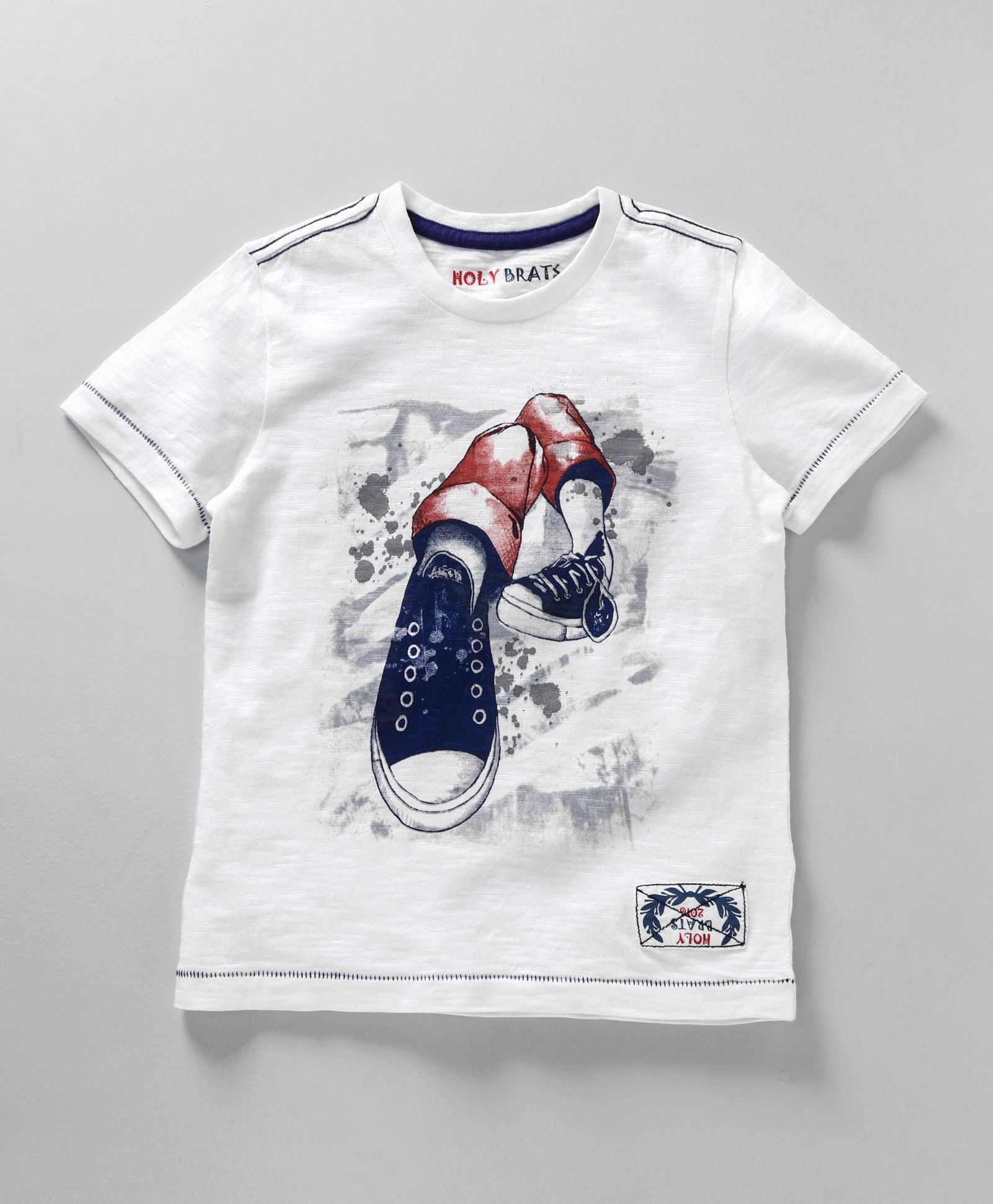 Holy Brats Shoe Print Tee - White