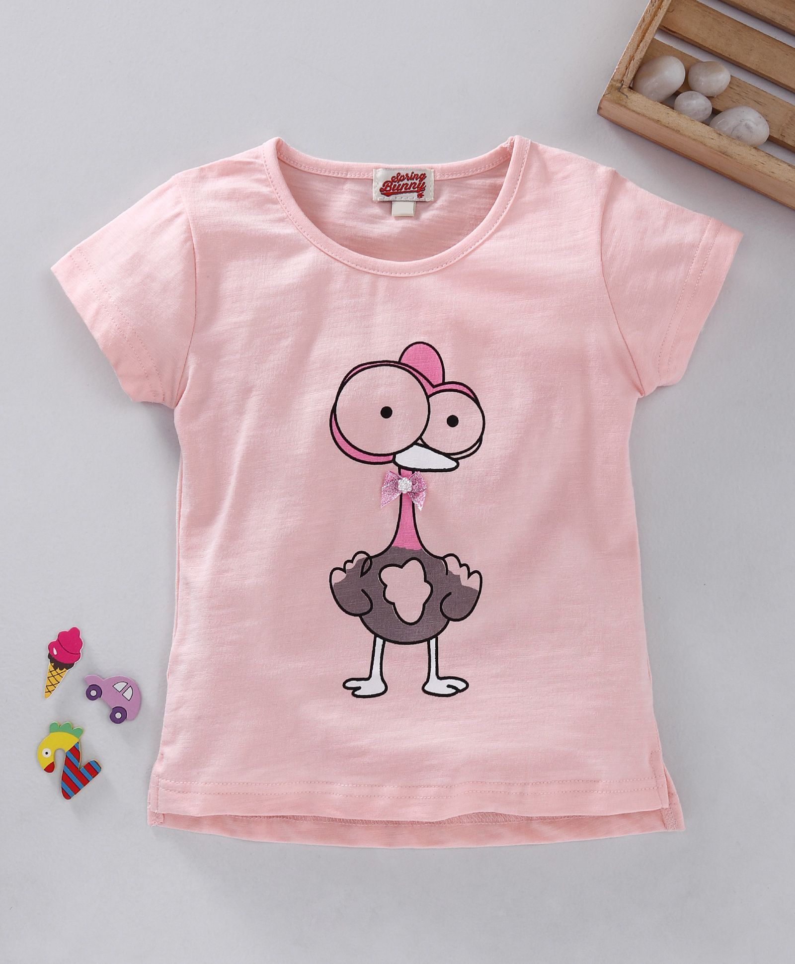 Spring Bunny Duck Print Top - Pink