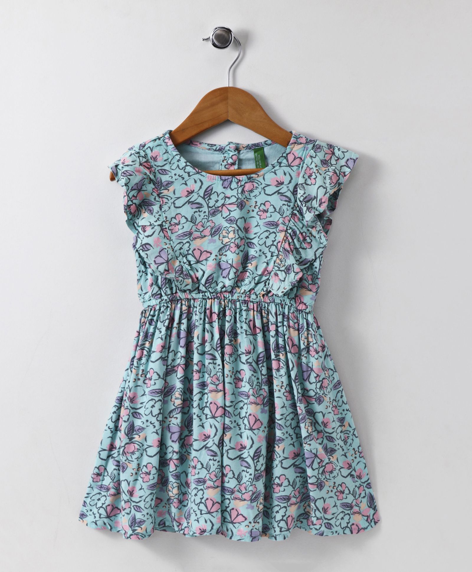 UCB Short Sleeves Floral Frock - Blue