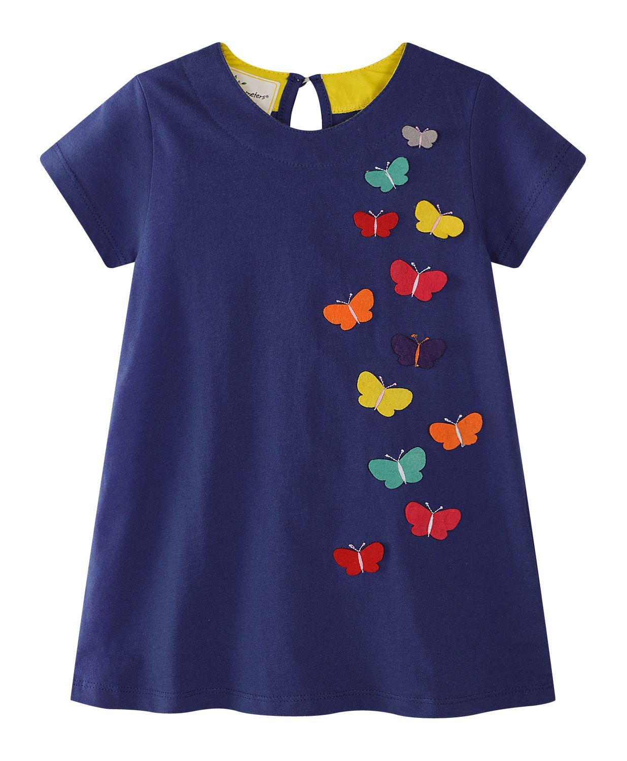 Hopsy Butterflies Printed Dress - Navy