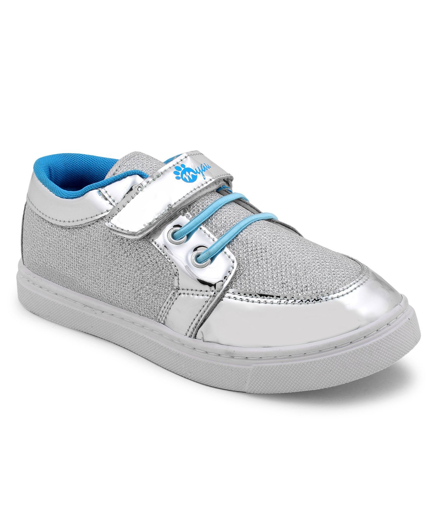 MYAU Velcro Closure Casual Sneakers - Silver