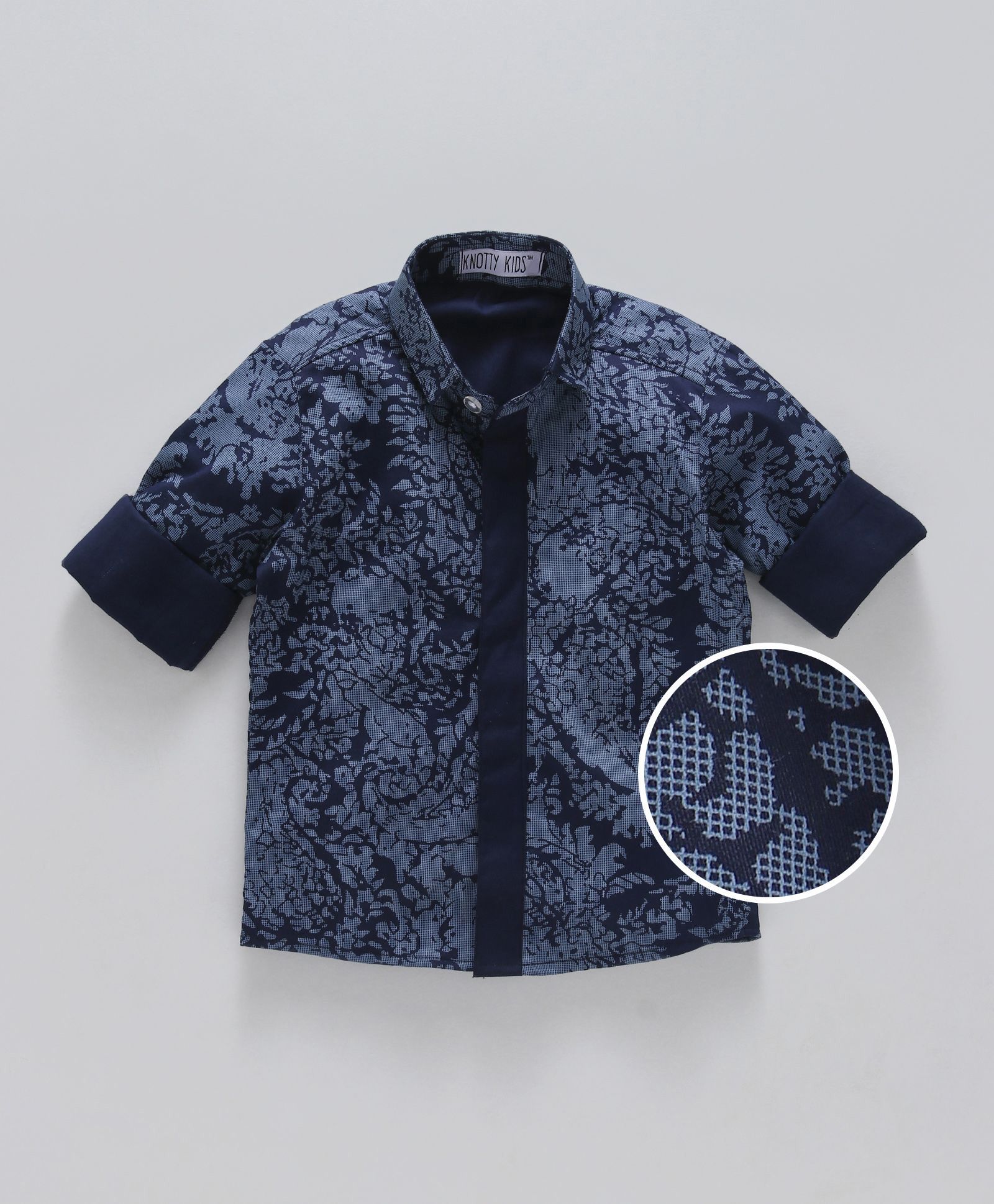 Knotty Kids Full Sleeves Printed Shirt - Blue