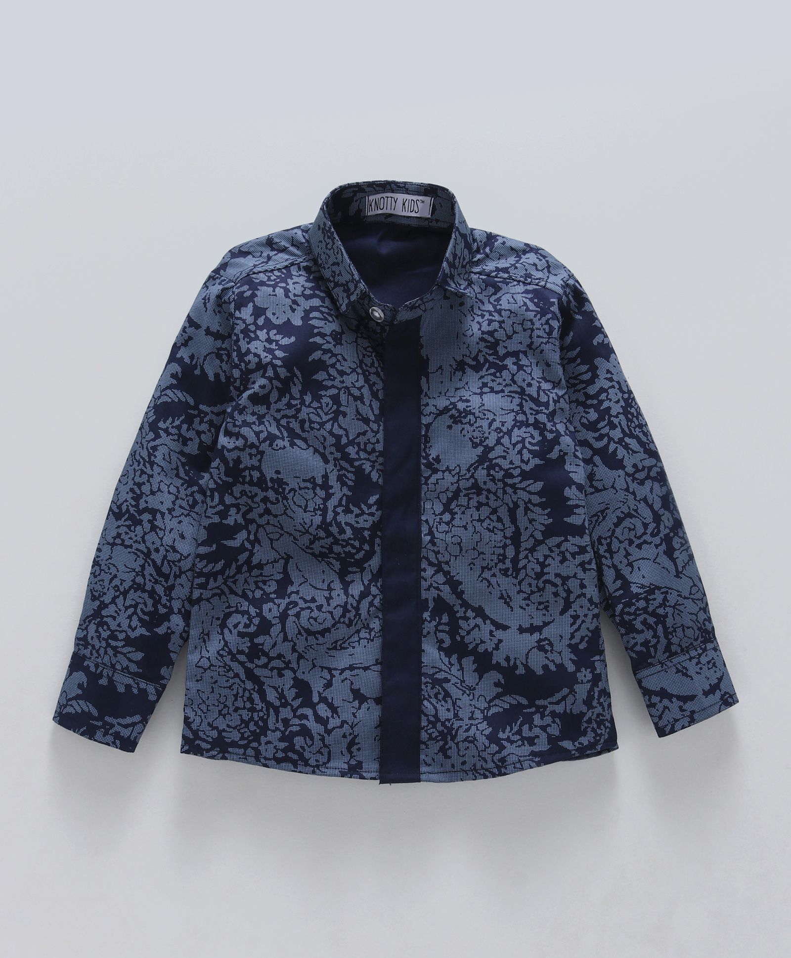 Knotty Kids Full Sleeves Printed Shirt - Blue