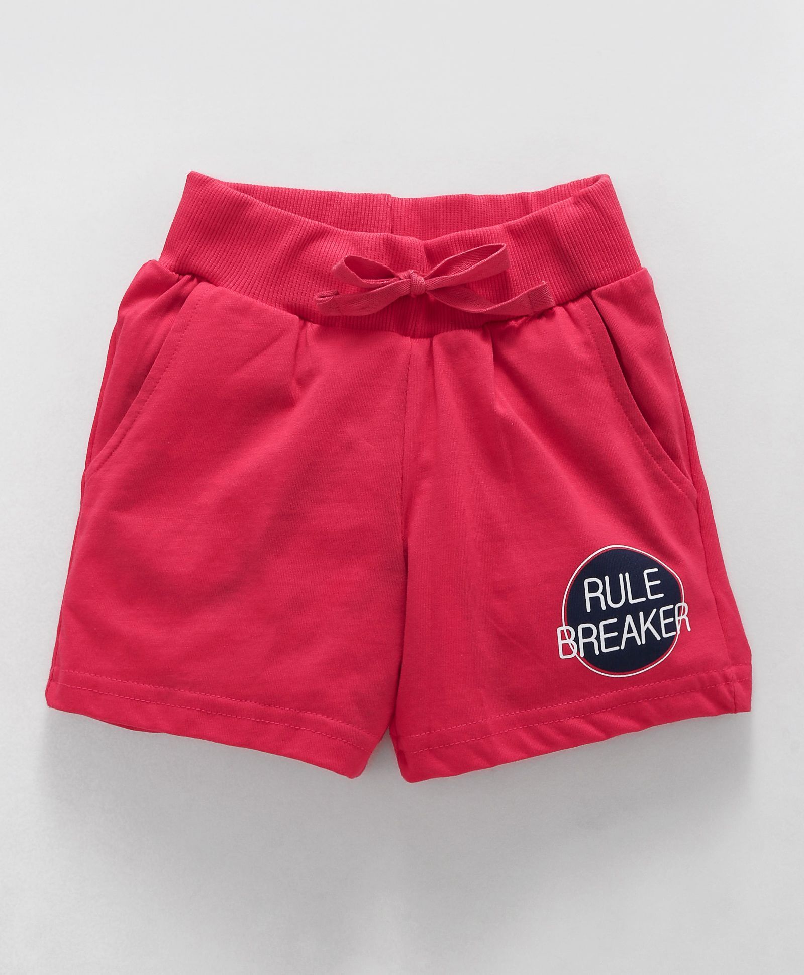 Oxcgen Shorts With Drawstrings Rule Breaker Print - Fuchsia