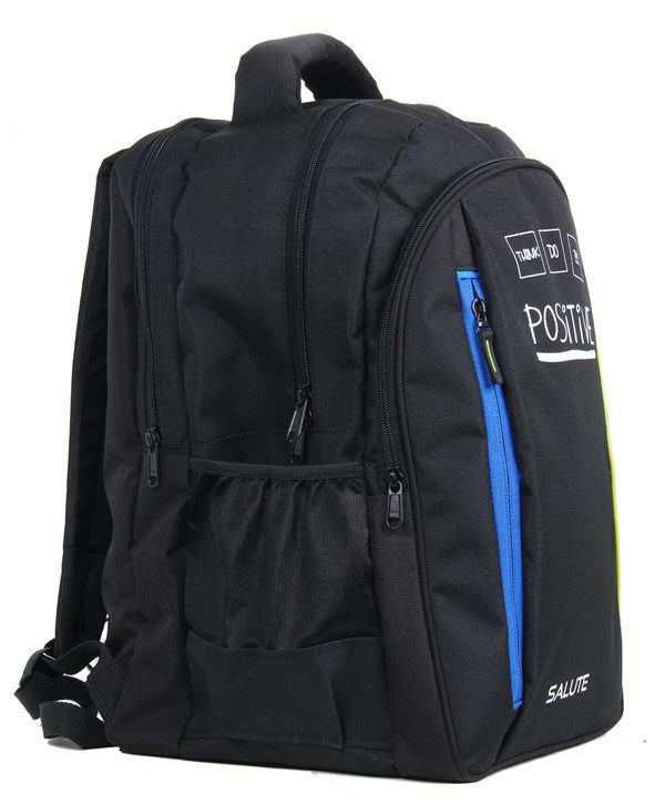 Salute School Bag Positive Print Black Red