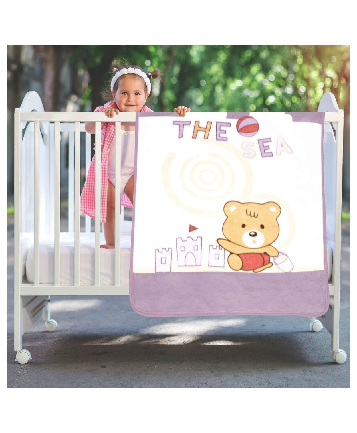 A Homes Grace Baby Blanket Teddy Design - Lavender