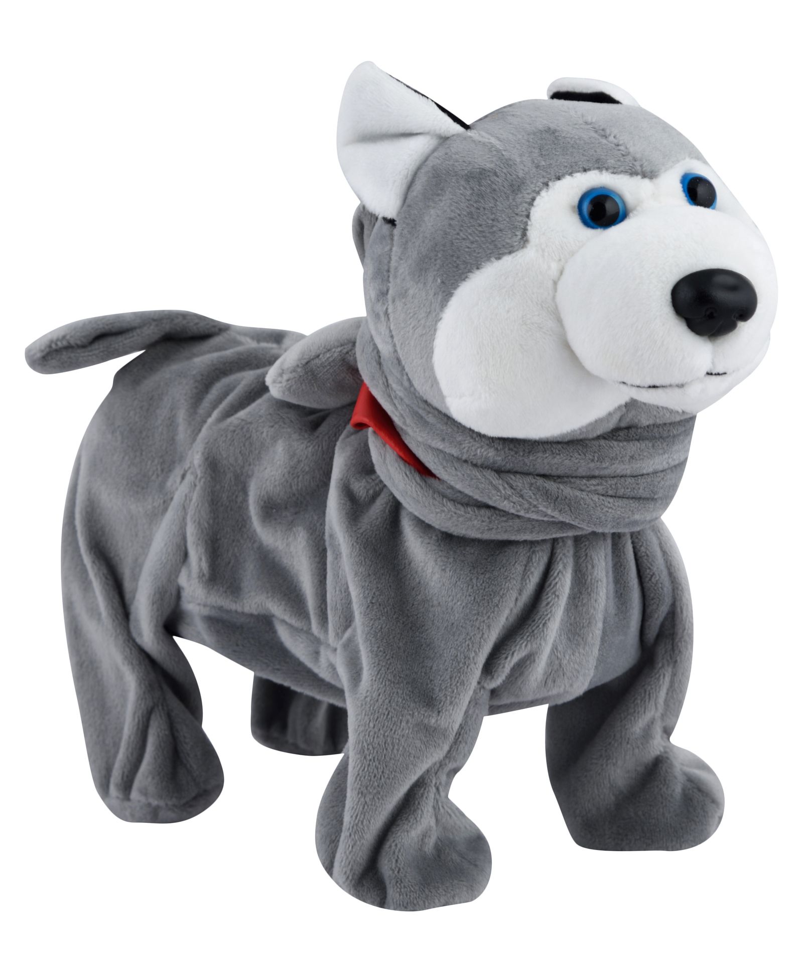Curtis Toys Swiggy Wiggly Musical Plush Dog Toy Grey - Length 25 cm