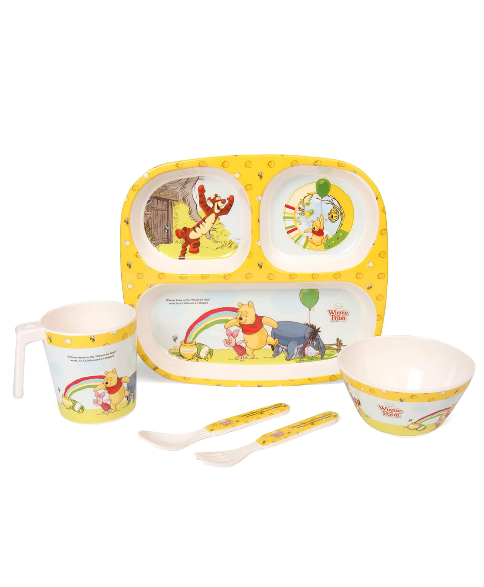 Disney Winnie The Pooh Printed Feeding Set Pack of 5