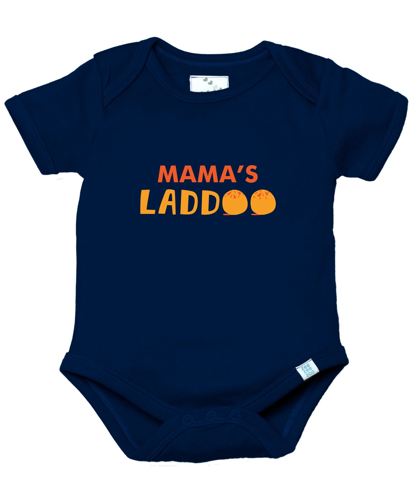 Zeezeezoo Half Sleeves Organic Onesie Mama Laddoo Print