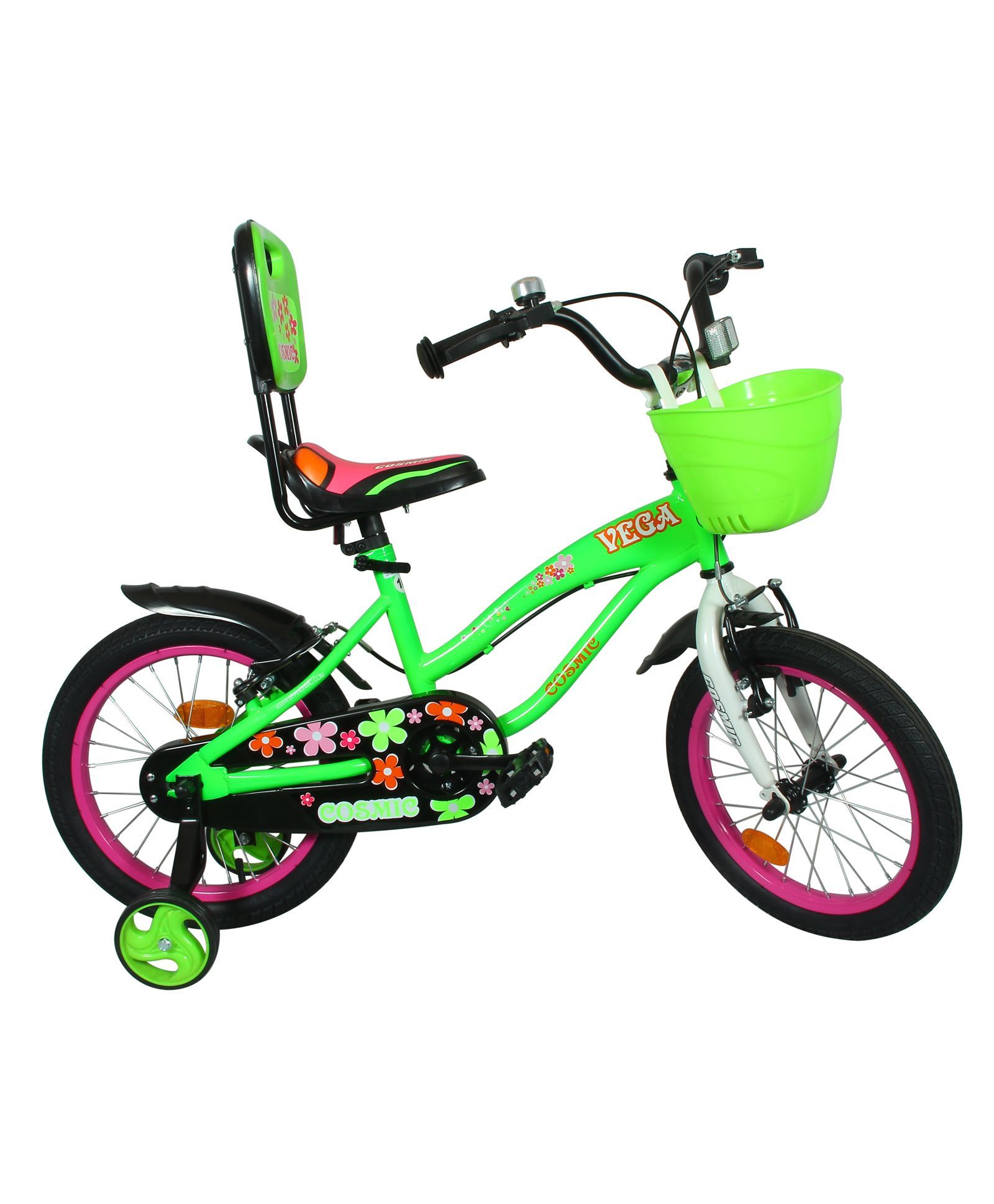 Cosmic Vega Kids Bicycle Green Pink - 16 inch