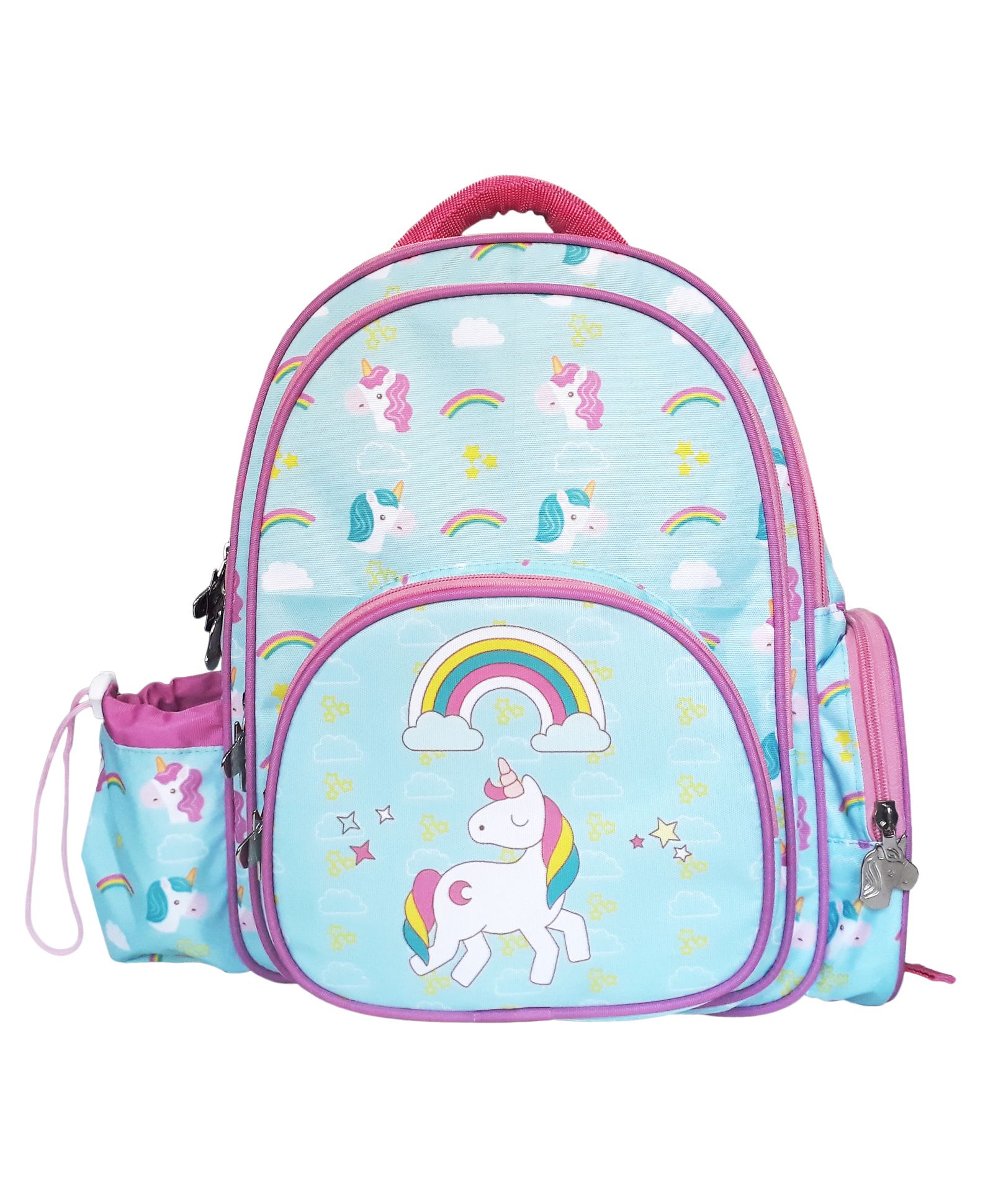 Little Jamun Backpack Unicorn Print Light Blue