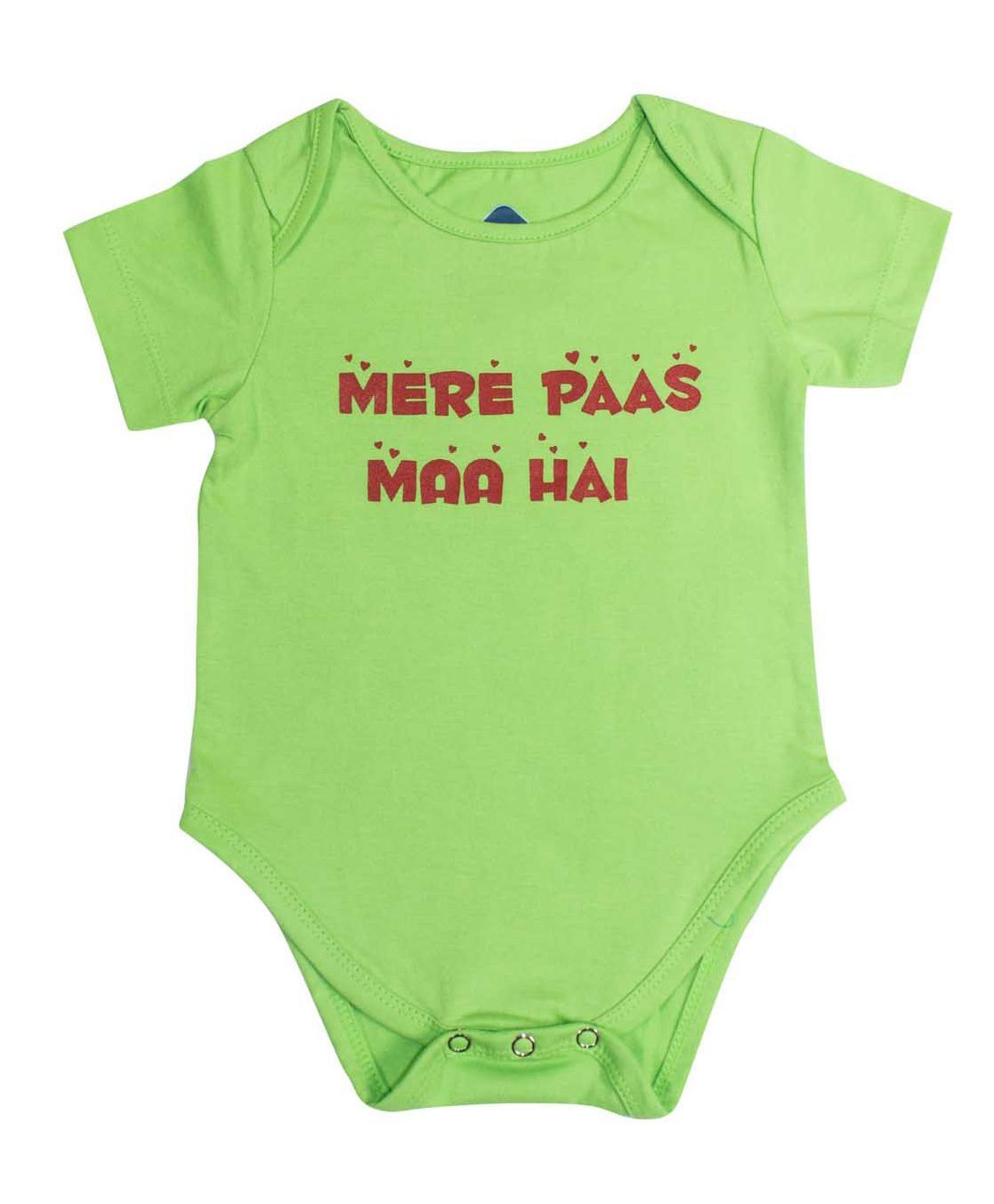 Blue Bus Store Mere Pass Maa Hai Print Onesie - Green