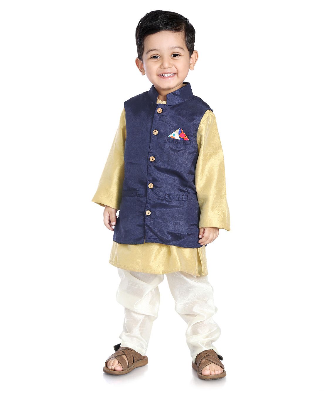 Little Pocket Store Solid Print Nehru Jacket - Purple