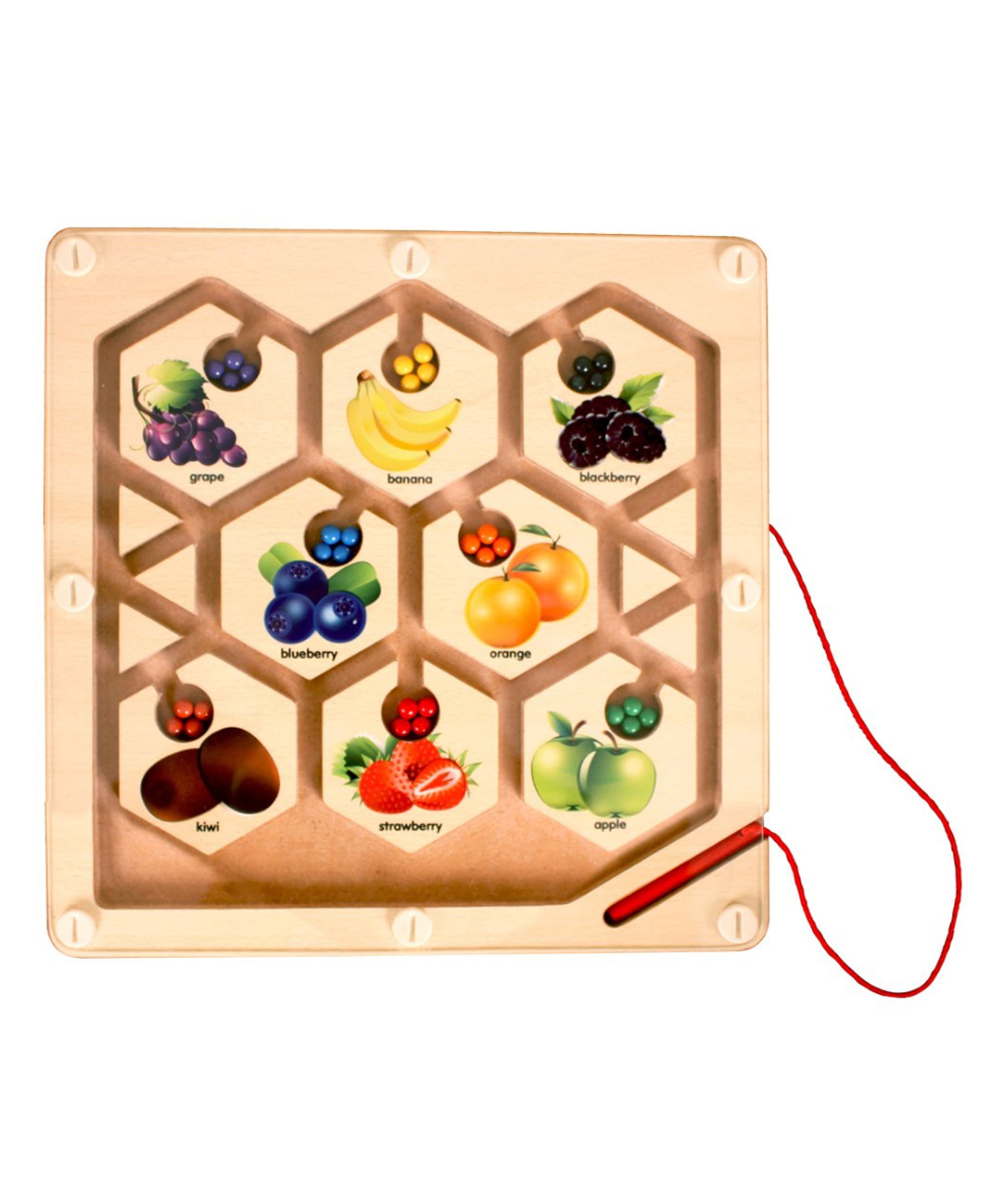 Brainsmith Wooden Fruit Maze - Multi Color