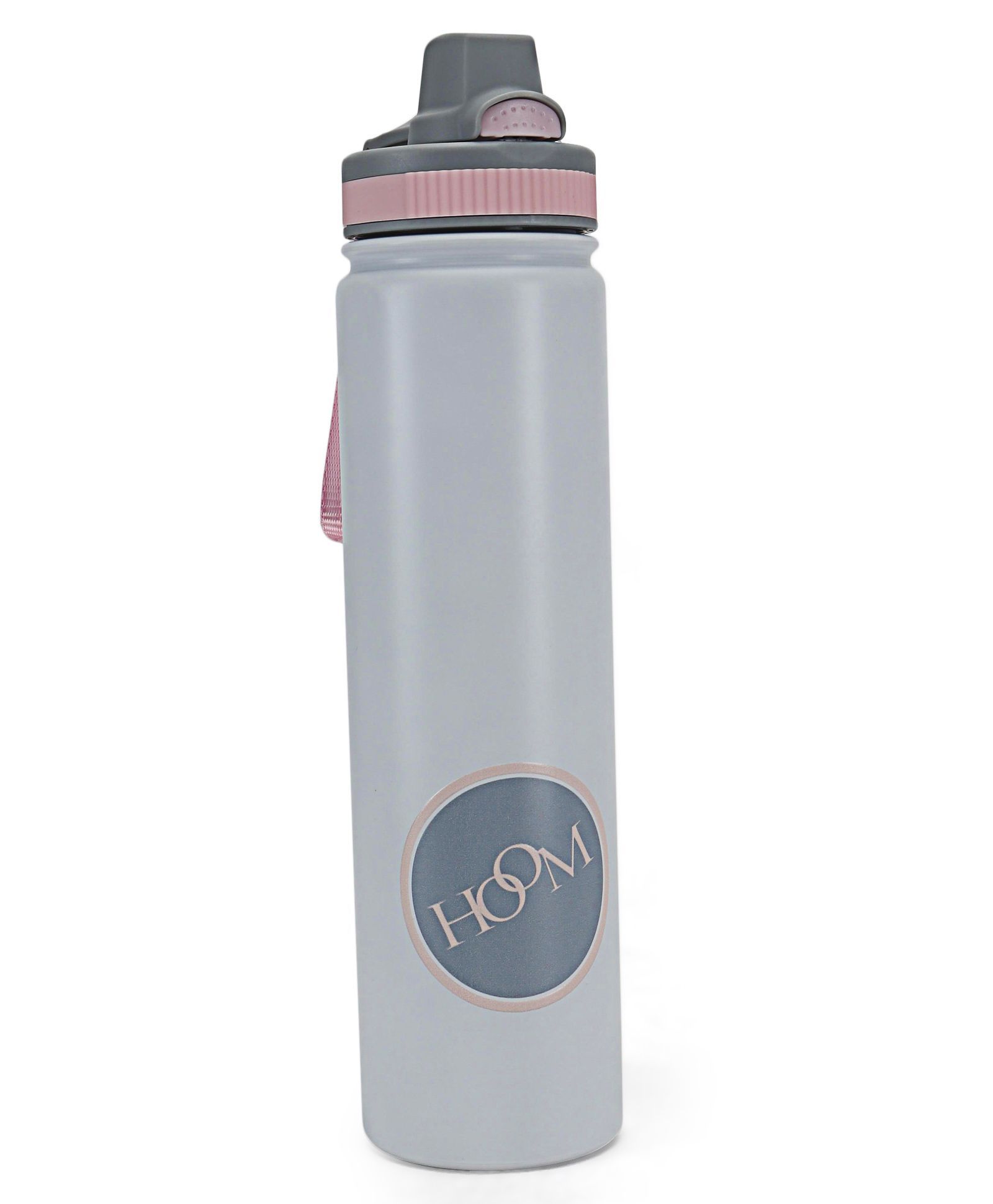 Hoom Push Button Stainless Steel Sipper Bottle Pink - 750 ml