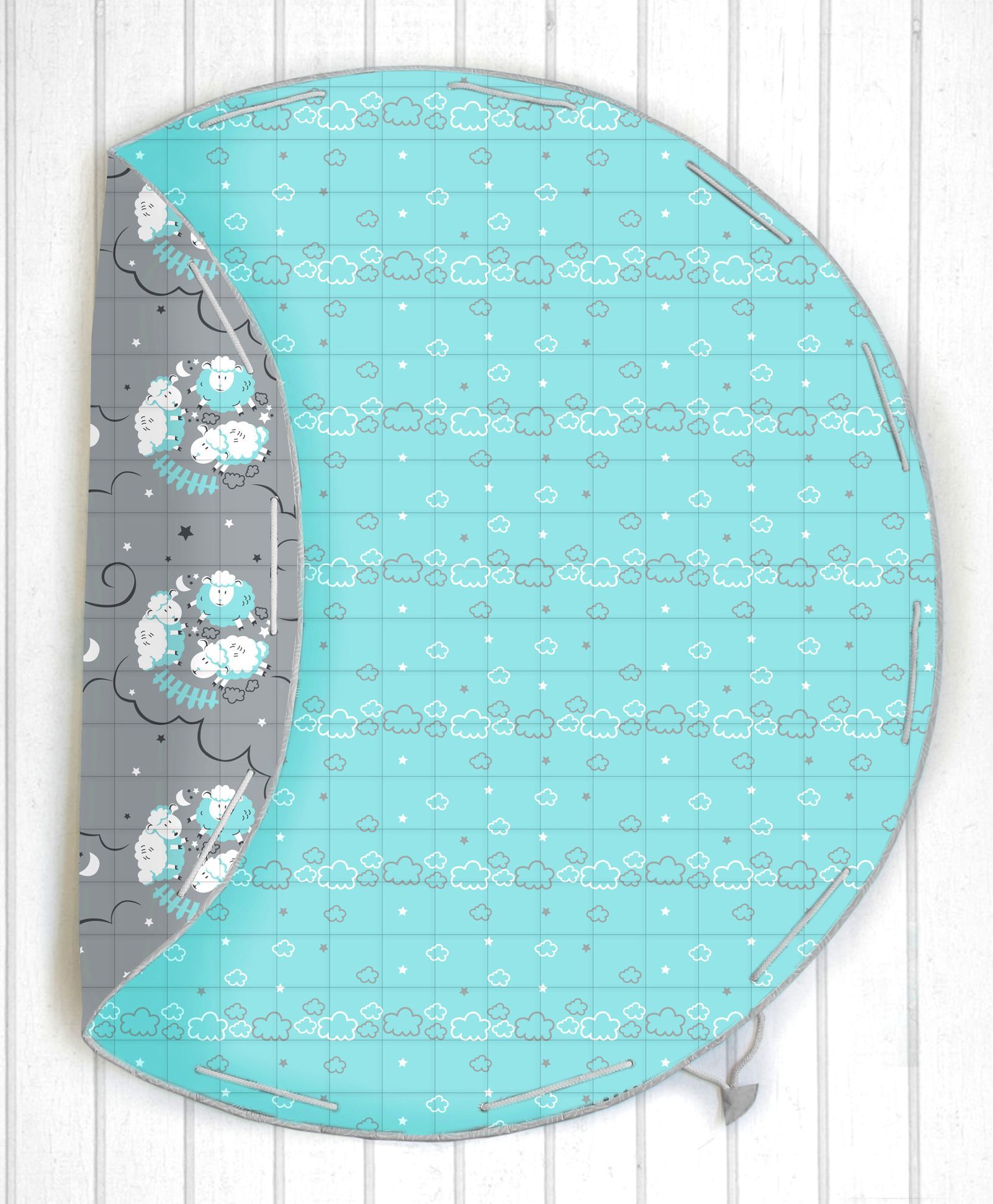 Silverlinen Counting Sheep Quilted Cotton Playmat Cum Storage Bag