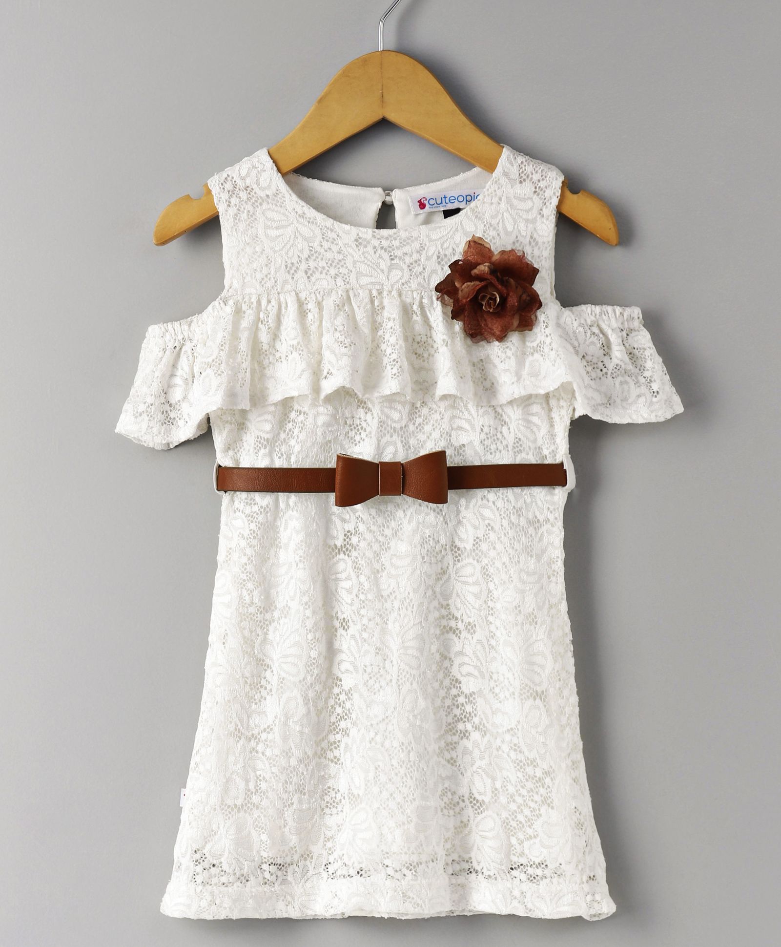 Cuteopia Sleeveless Net Dress With Belt