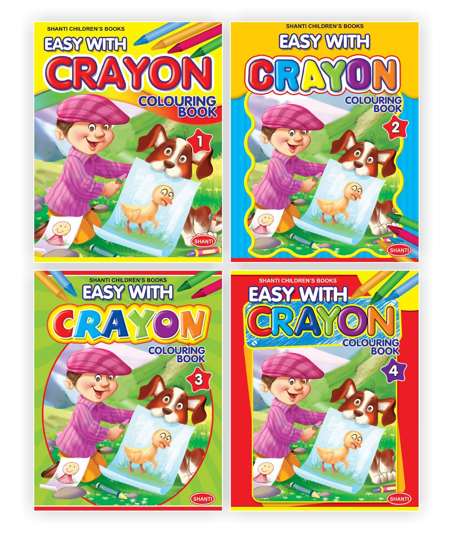 Easy with Crayon Colouring Books Combo of 4